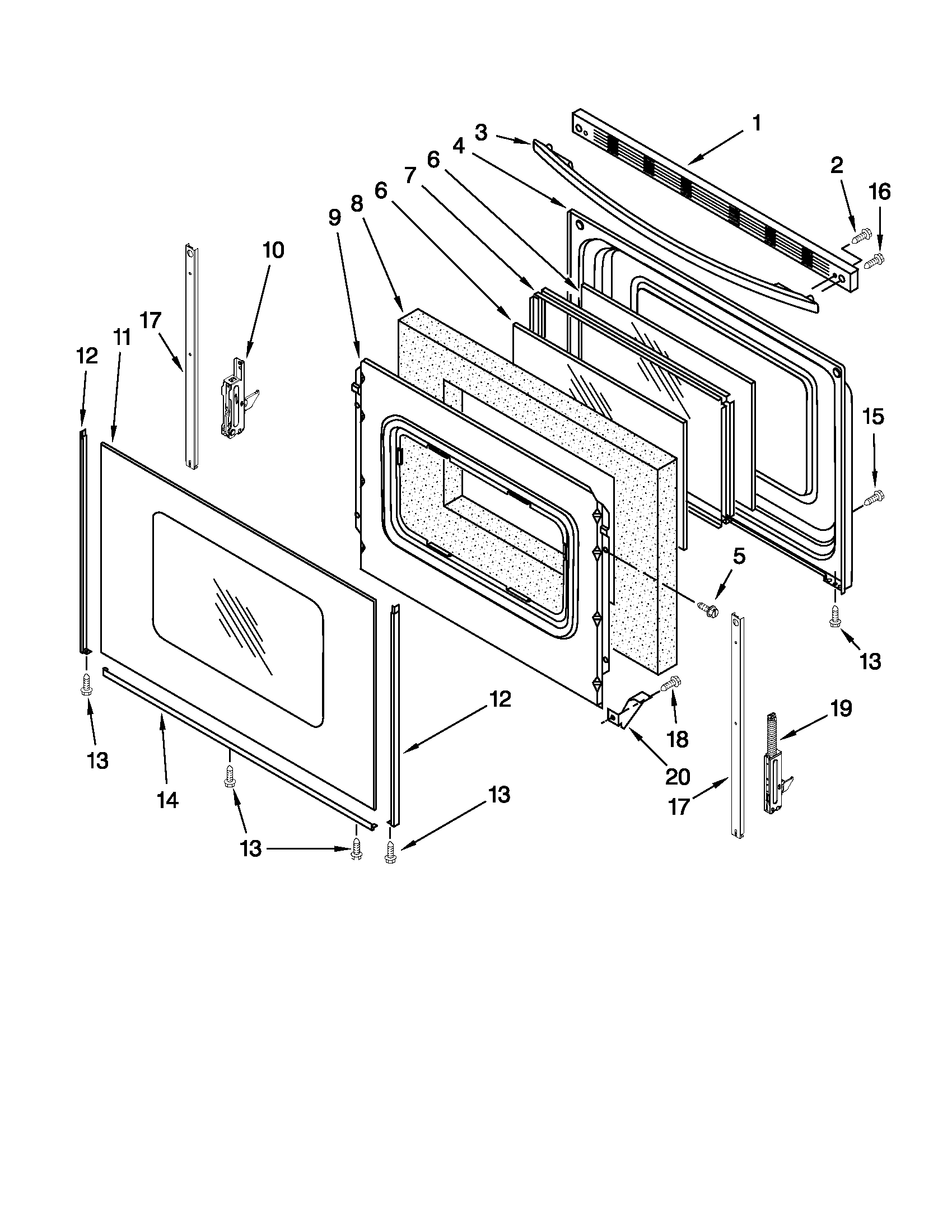 Inglis IVP33801 door parts diagram