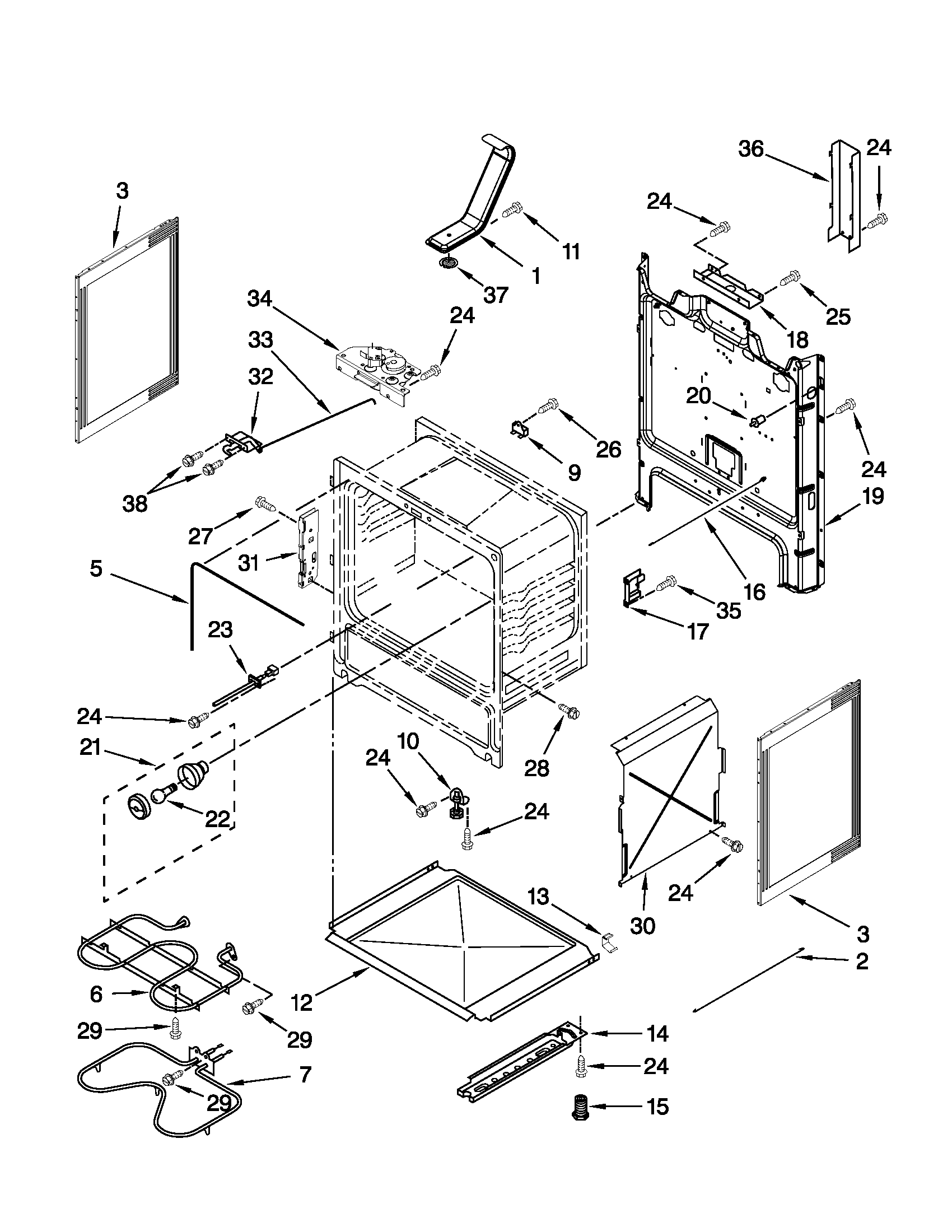 Inglis IVP85803 chassis parts diagram
