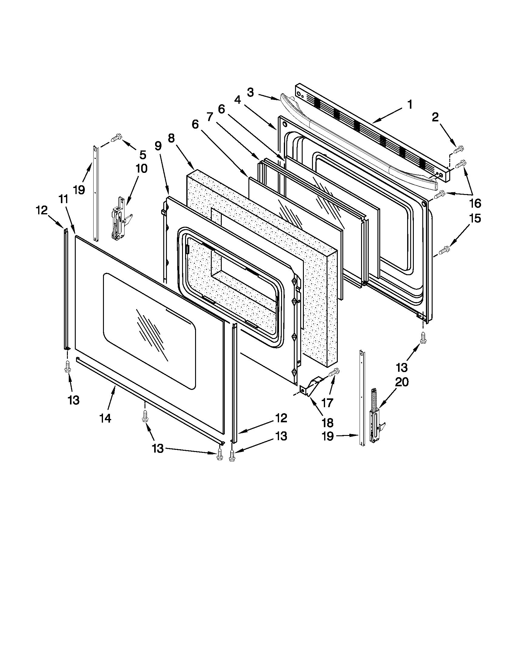 Inglis IVP85803 door parts diagram