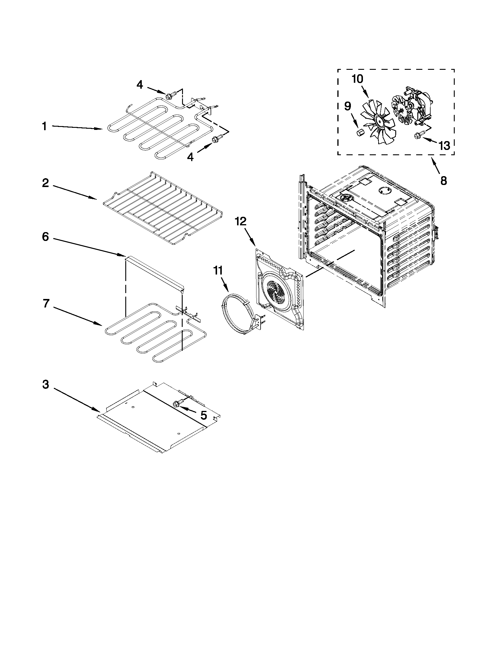 Whirlpool WOS92EC0AS00 internal oven parts diagram