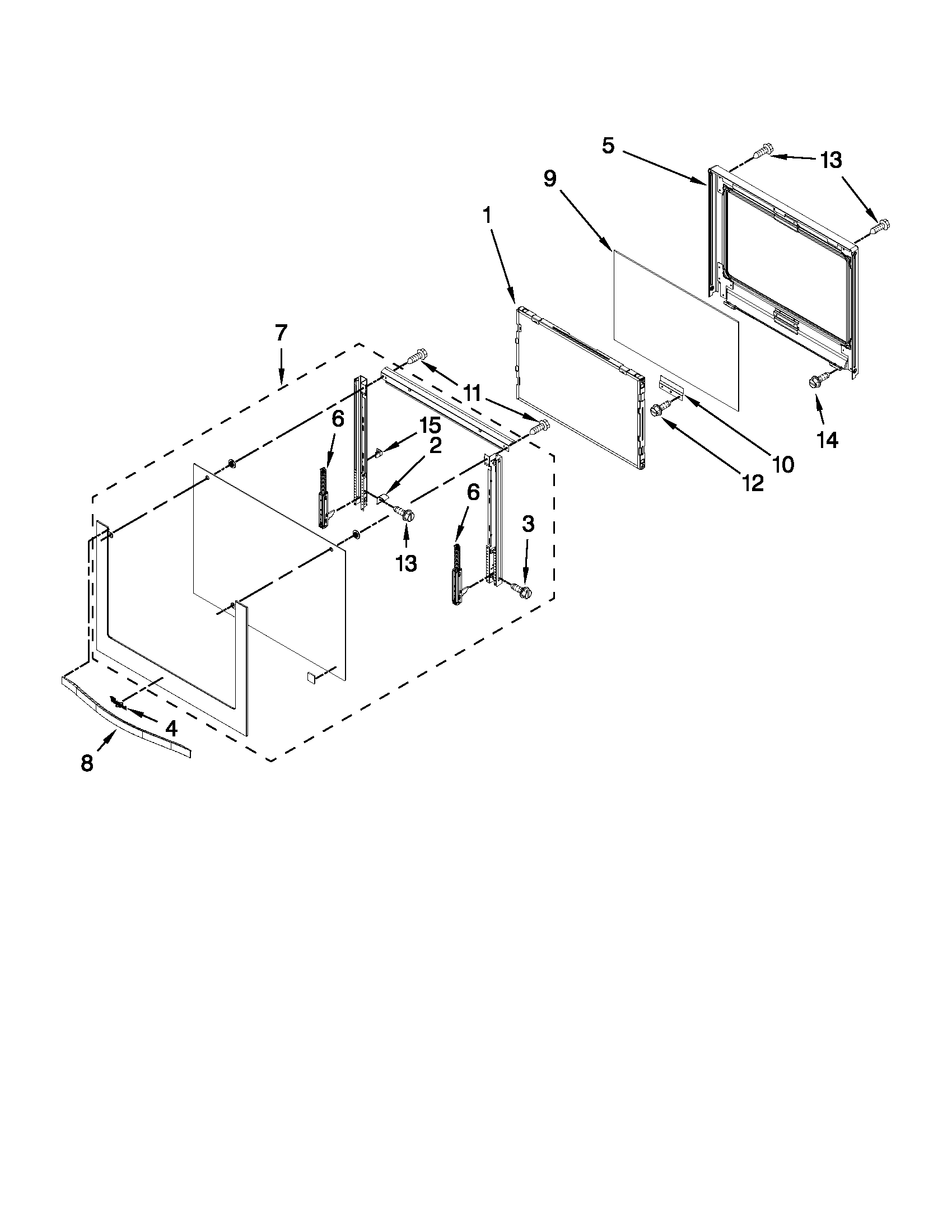 Whirlpool WOS92EC7AW00 oven door parts diagram