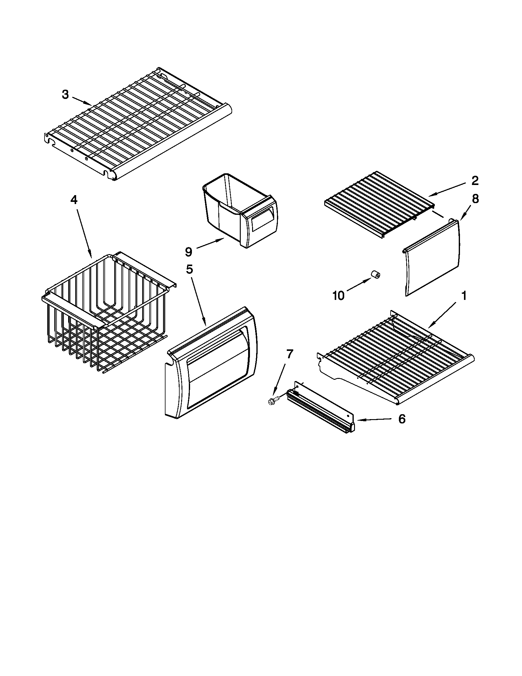 KitchenAid KSSO48FTX15 freezer shelf parts diagram