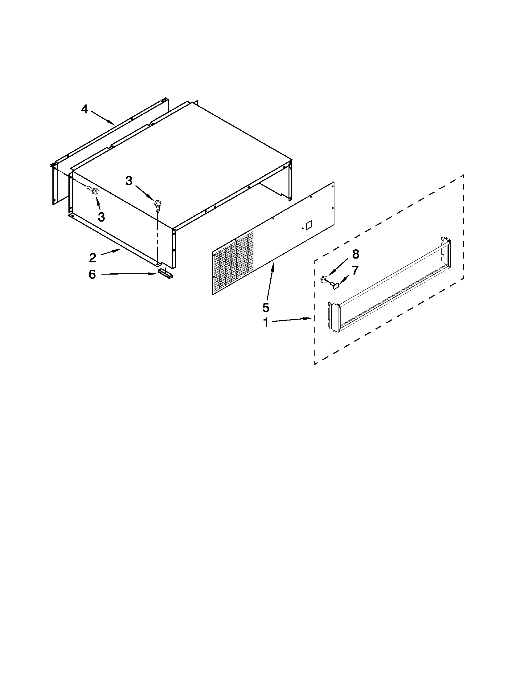 KitchenAid KSSO48FTX15 top grille and unit cover parts diagram