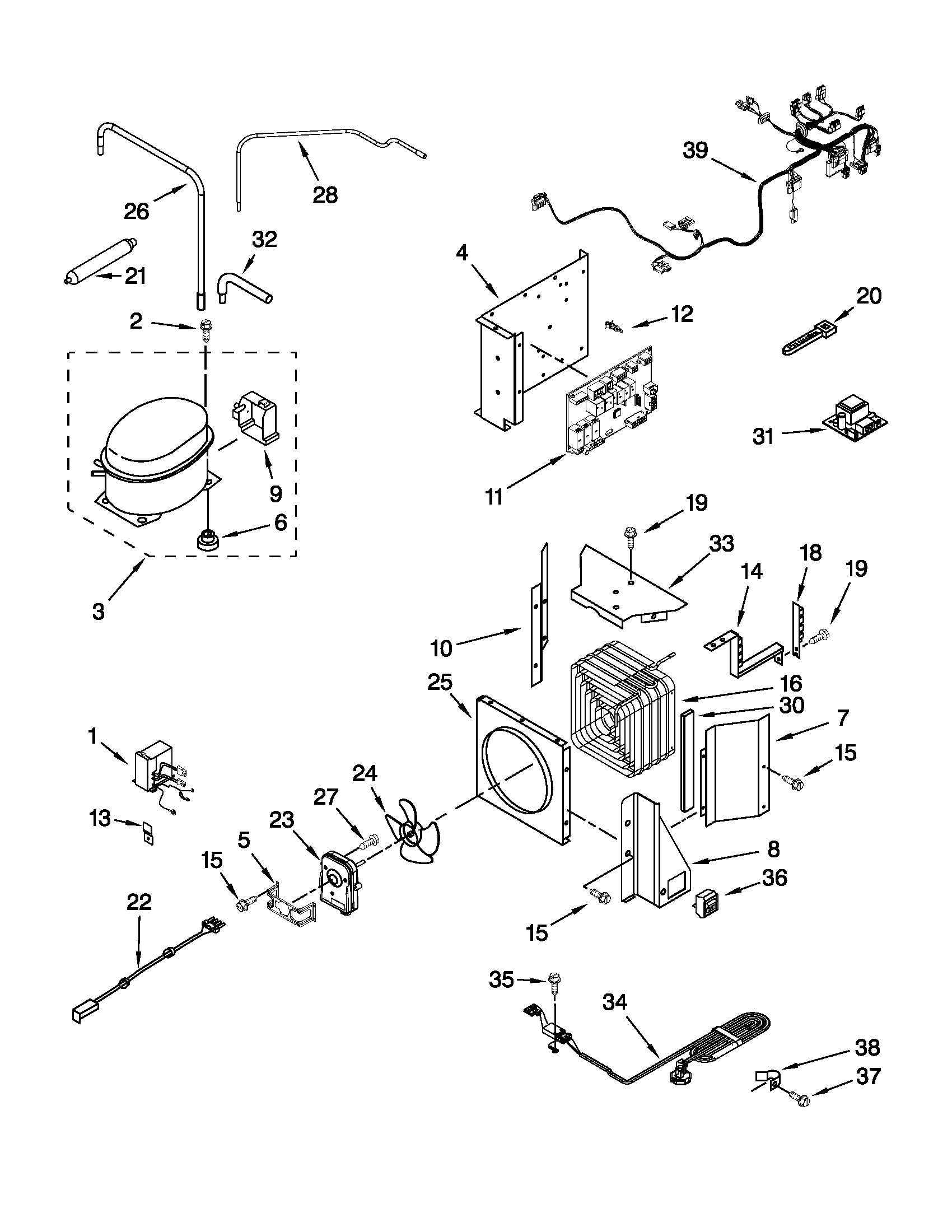 KitchenAid KSSO48FTX15 upper unit parts diagram