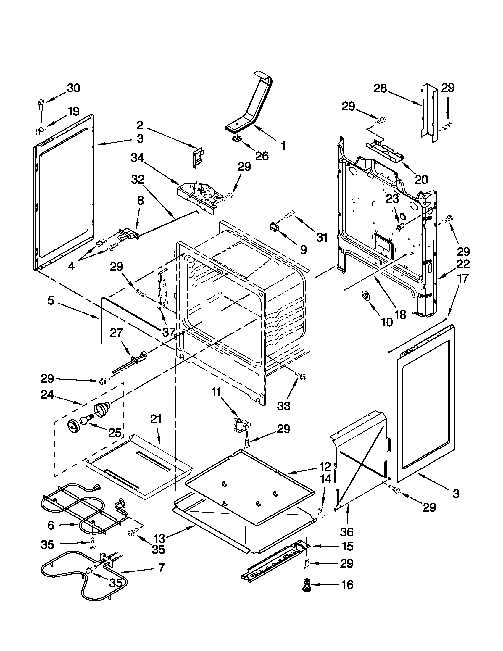 Maytag MER7662WW3 chassis parts diagram