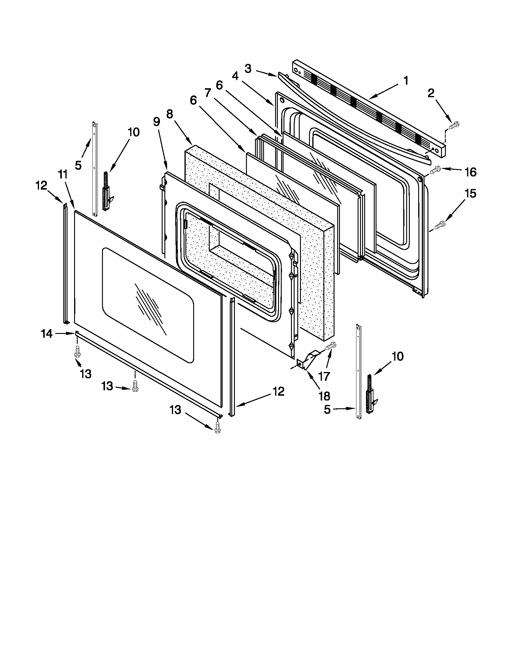 Maytag MER7662WW3 door parts diagram