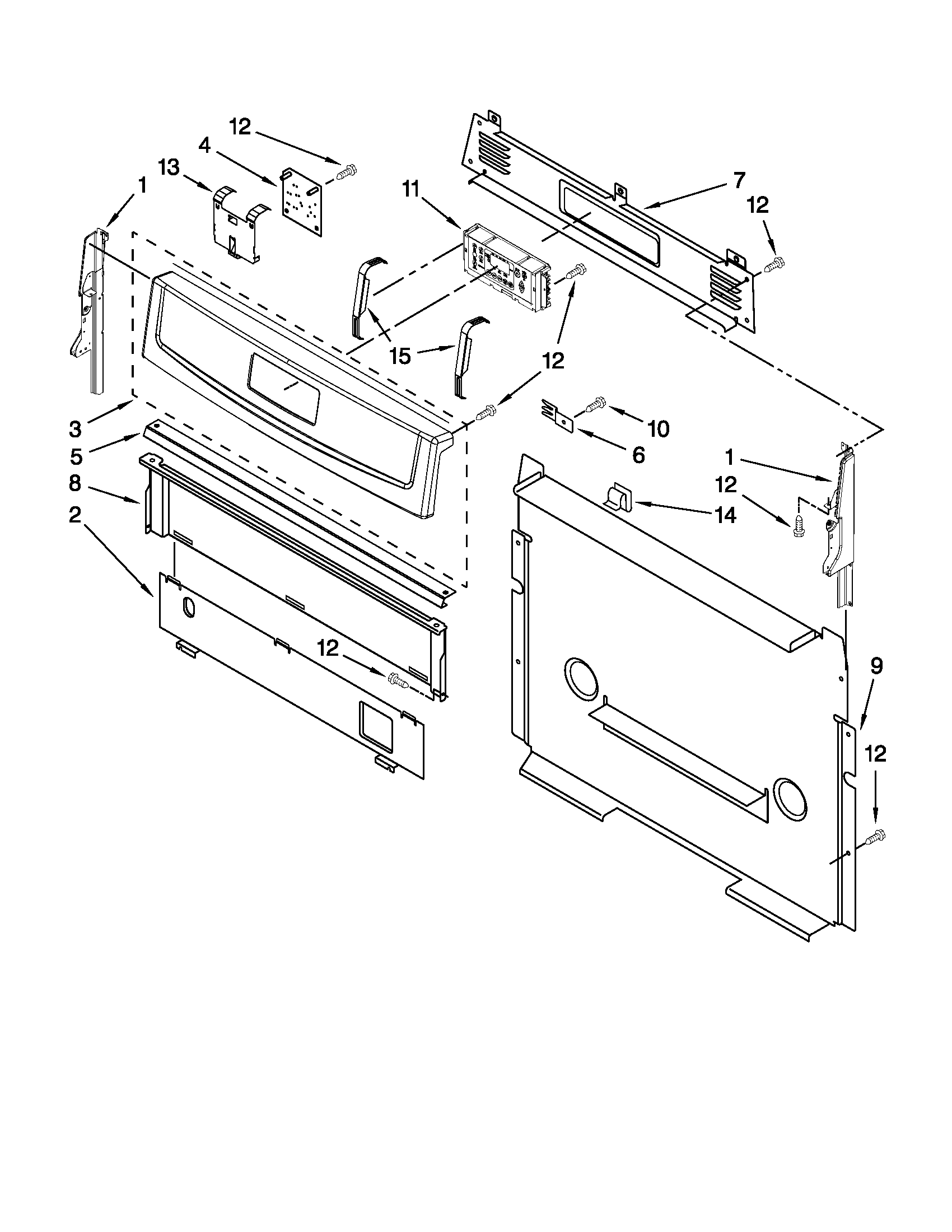 Amana AGR5844VDS4 control panel parts diagram