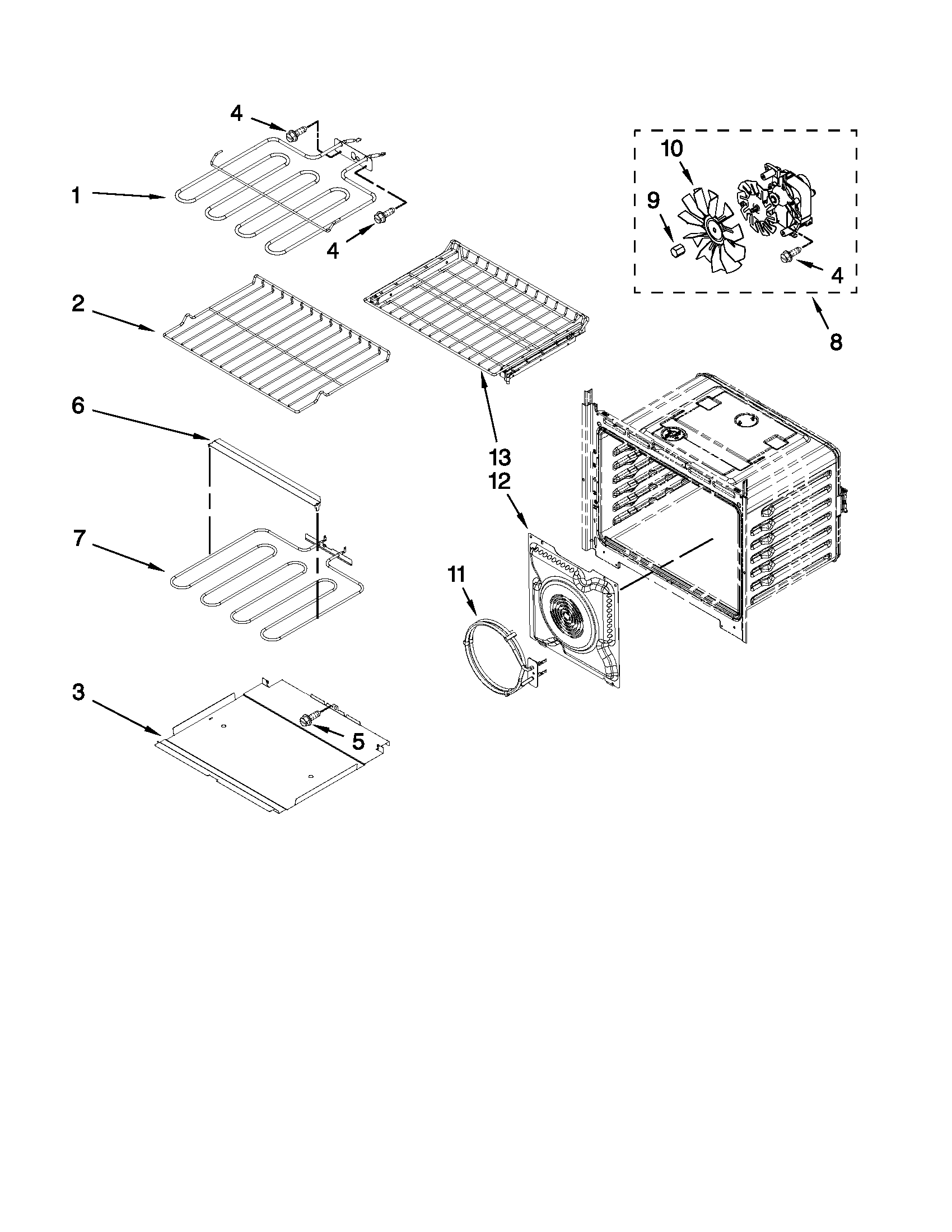 Maytag MMW9730AB00 internal oven parts diagram