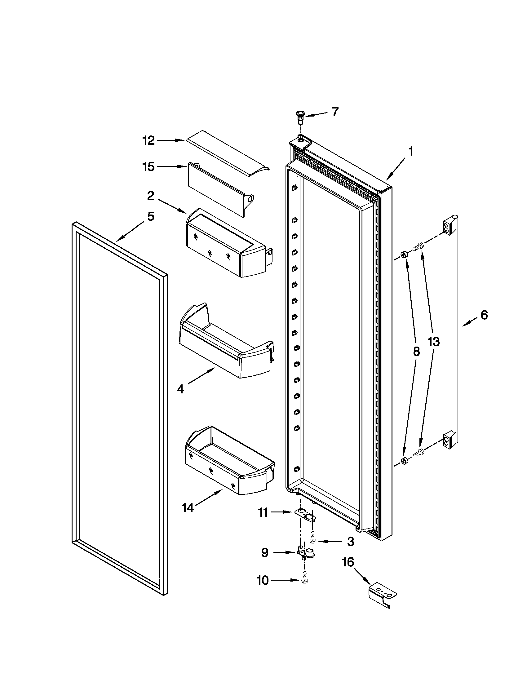 Ikea ISC23CNEXW01 refrigerator door parts diagram
