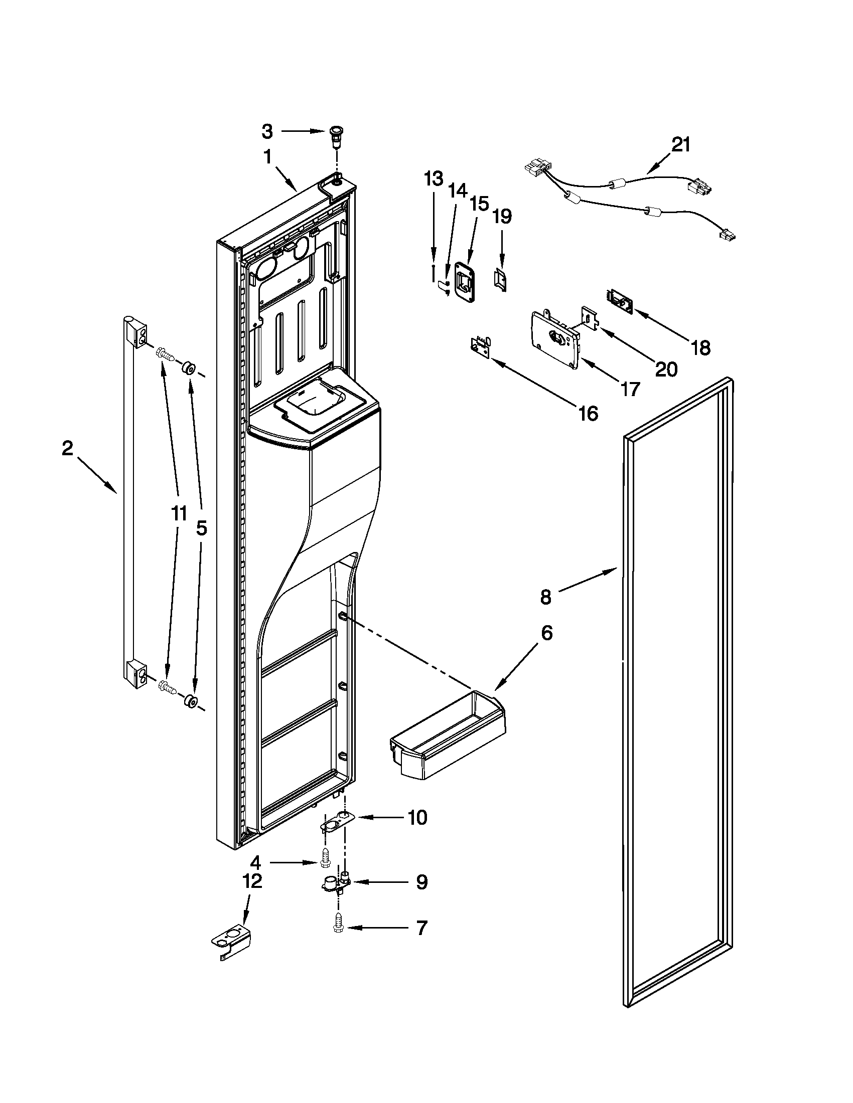 Ikea ISC23CNEXW01 freezer door parts diagram