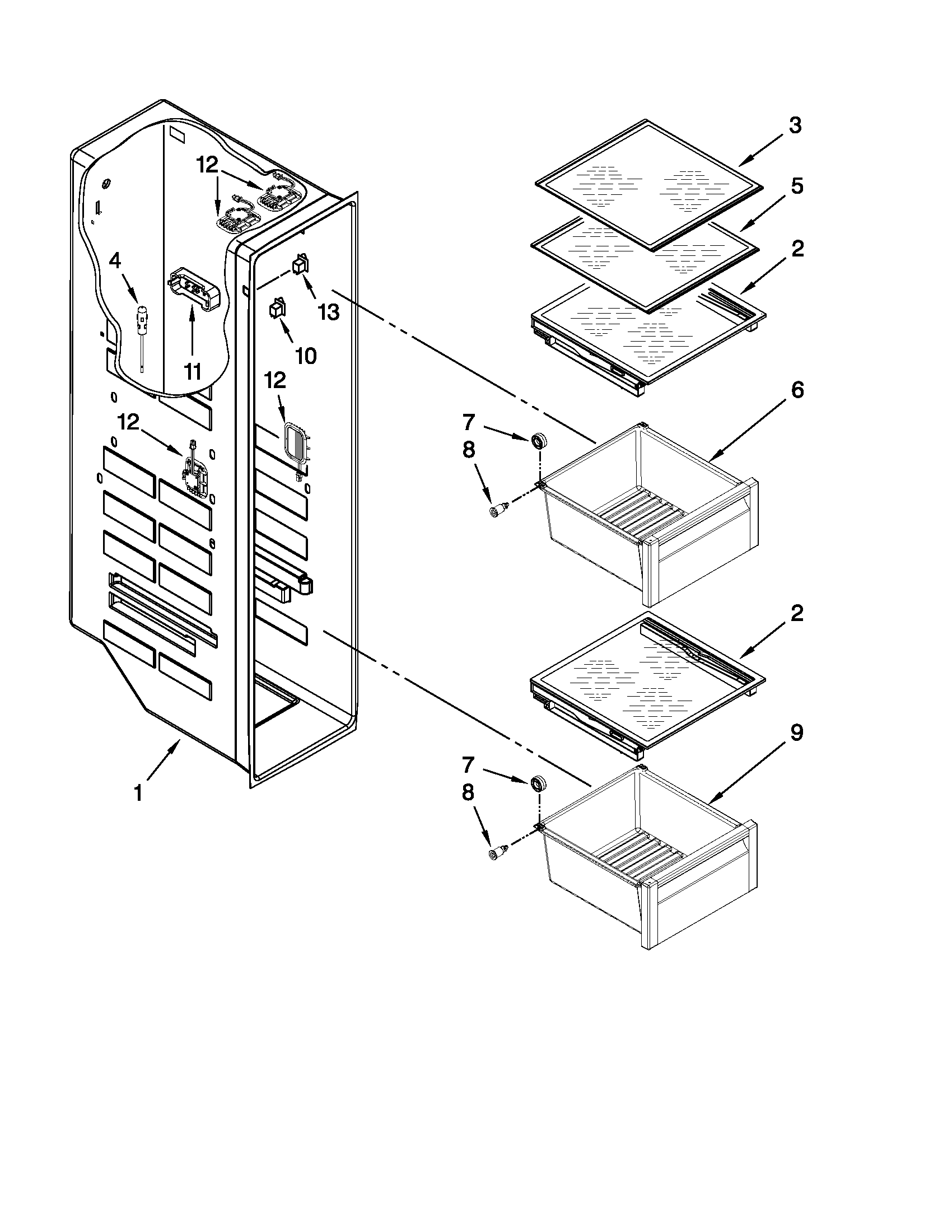 Ikea ISC23CDEXY01 freezer liner parts diagram