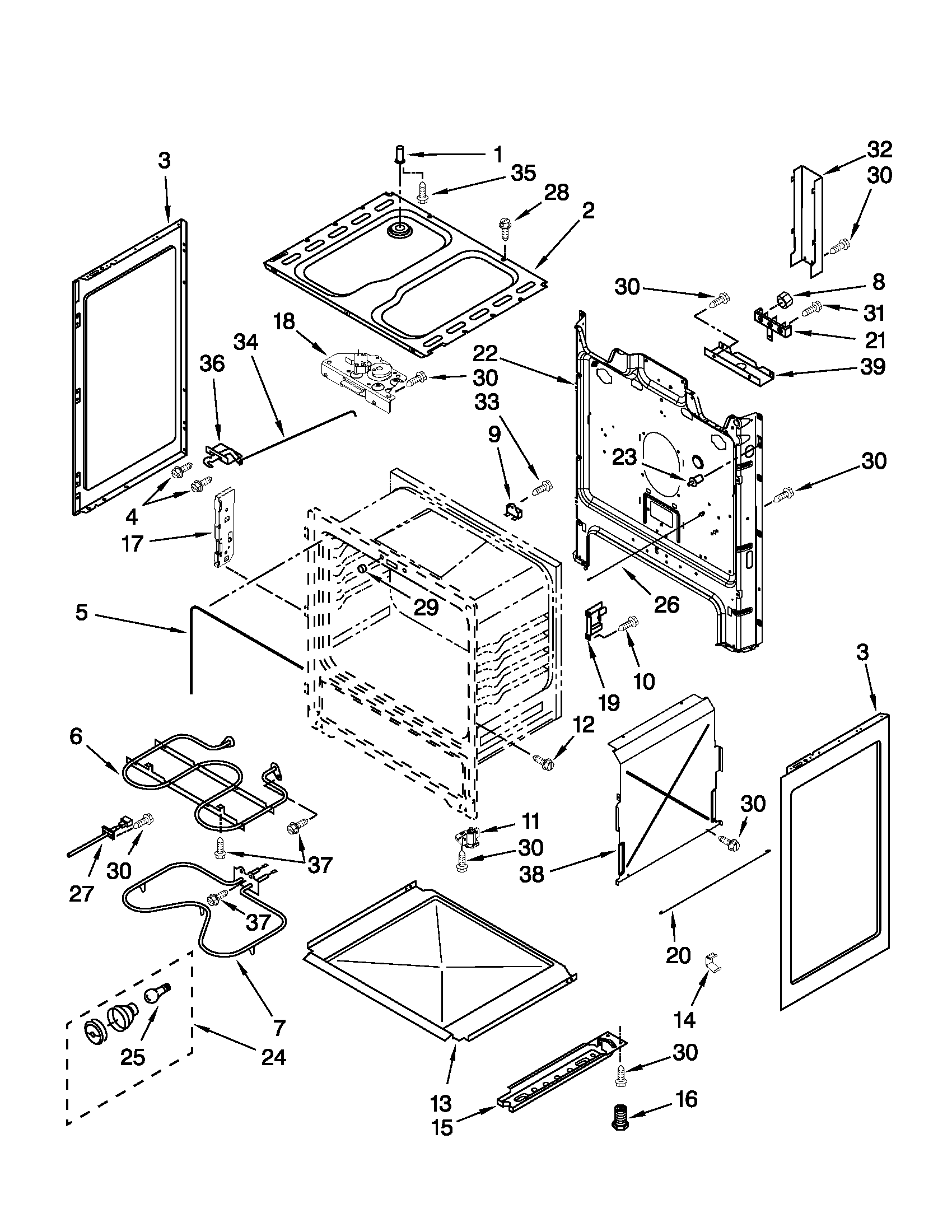 Amana AER5523XAB1 chassis parts diagram