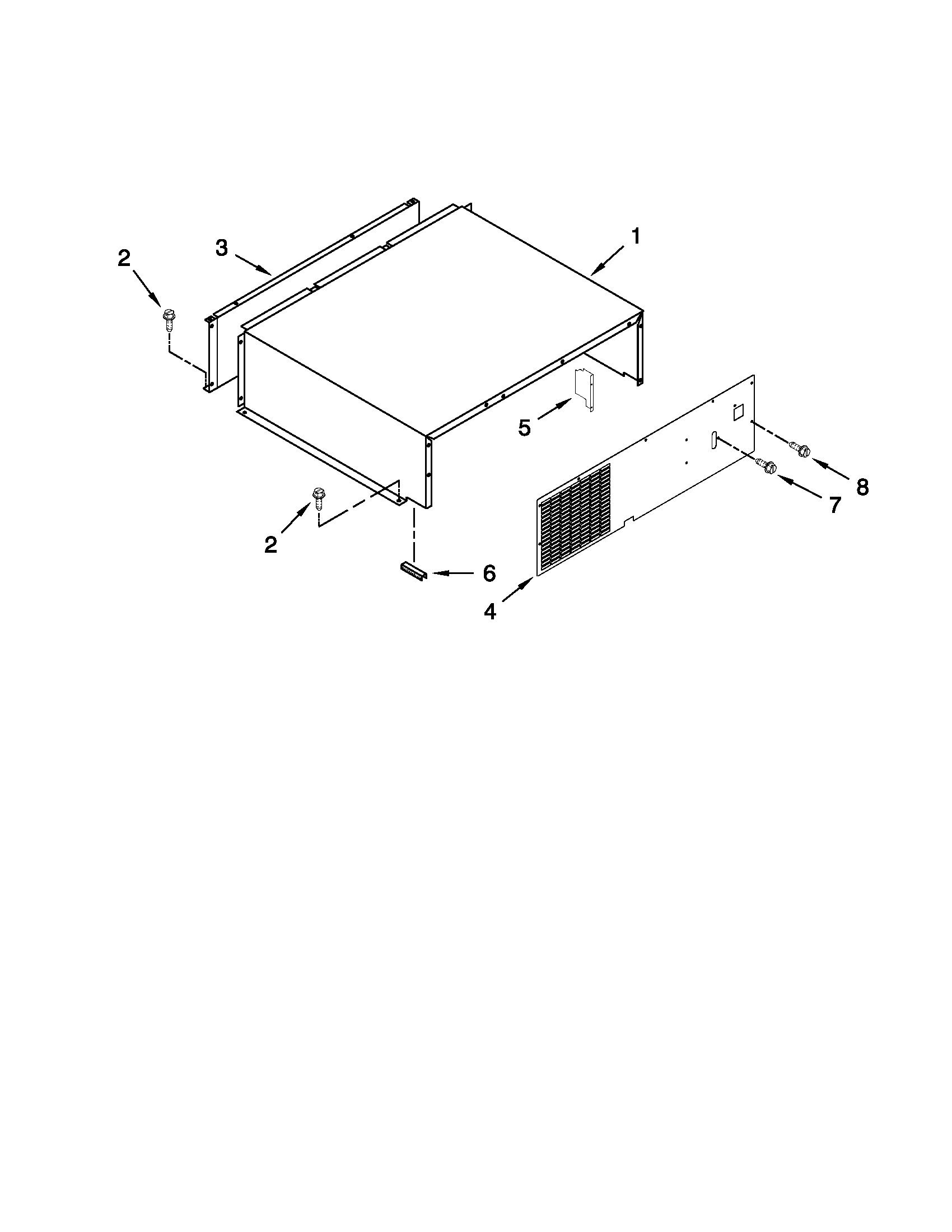 Jenn-Air JS48NXFXDW02 top grille and unit cover parts diagram