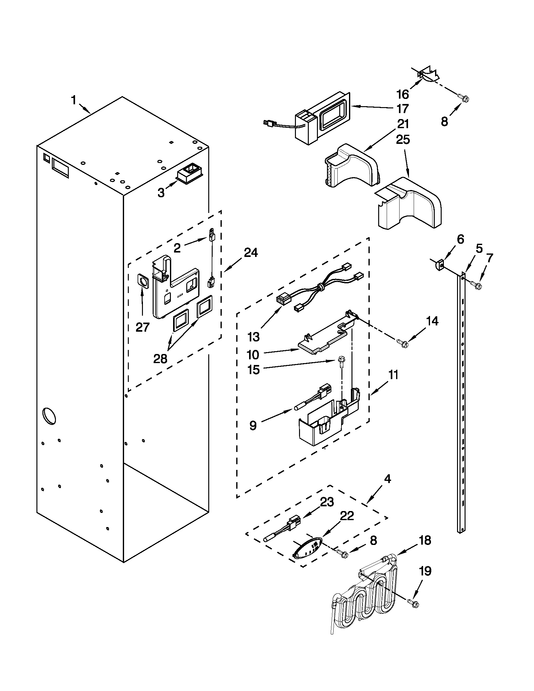 Jenn-Air JS48SEDUEA01 refrigerator liner parts diagram