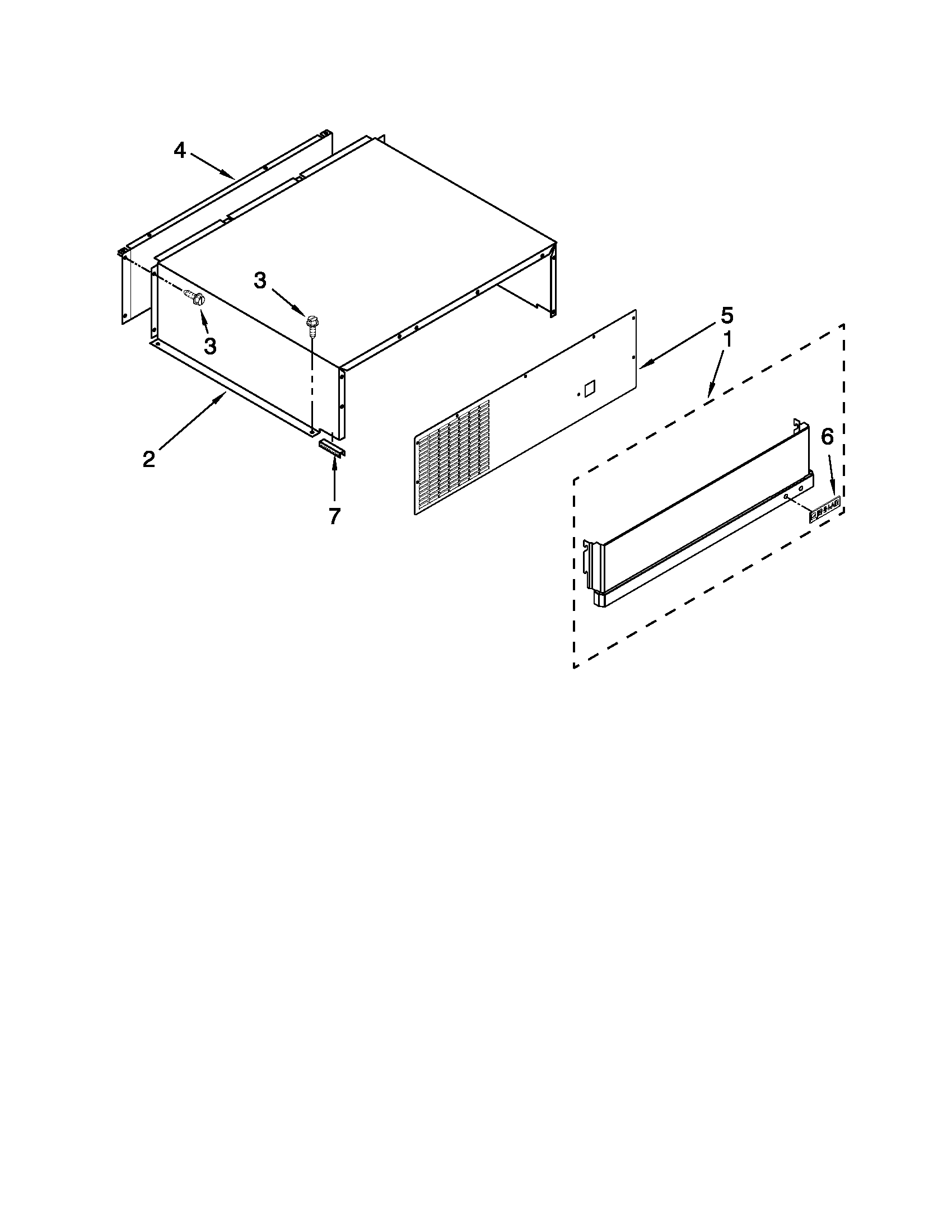 Jenn-Air JS48SEDUEA01 top grille and unit cover parts diagram