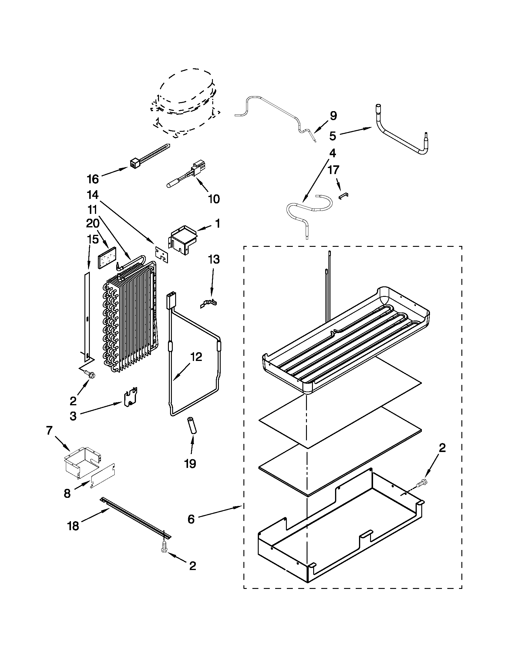 Jenn-Air JS48SEDUEA01 lower unit and tube parts diagram