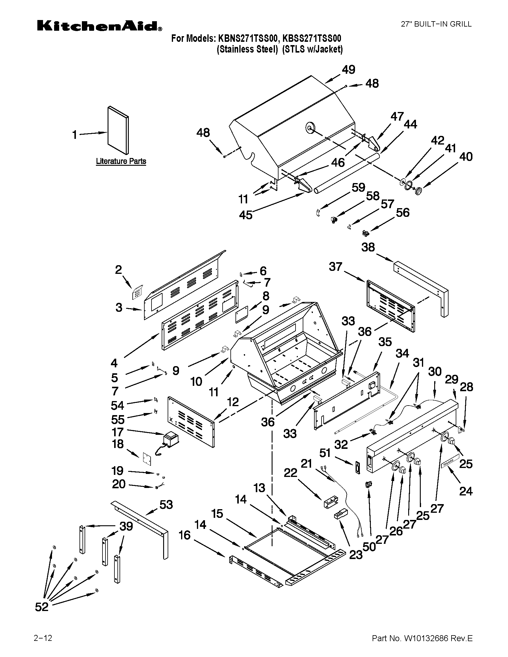 KitchenAid KBSS271TSS00 grill parts diagram