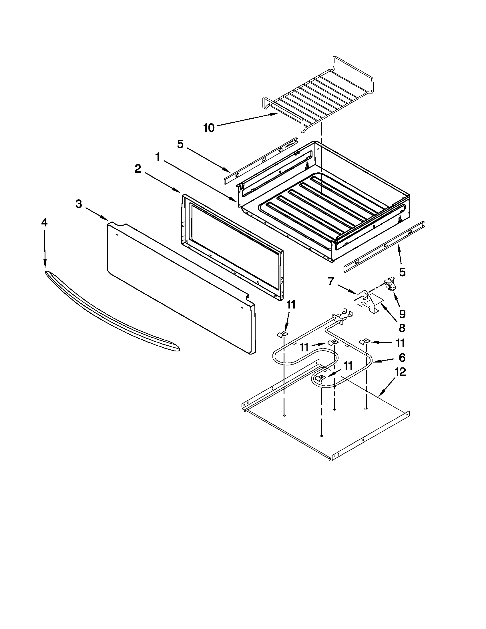 KitchenAid KGRS208XBL0 drawer parts diagram
