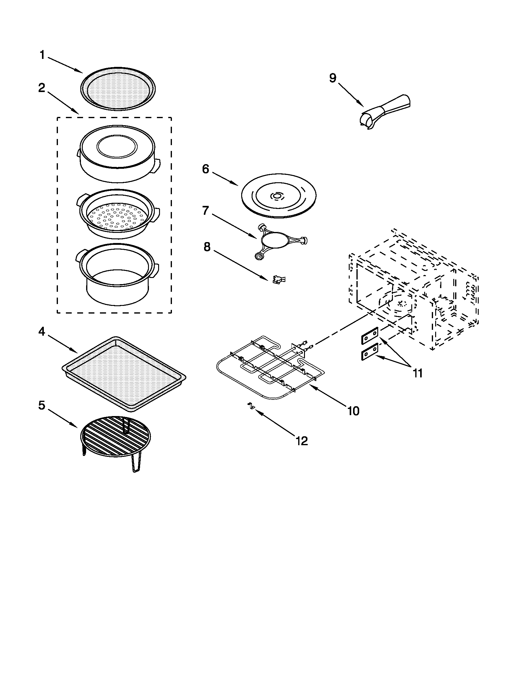 KitchenAid KEMS308SBL05 internal microwave parts diagram