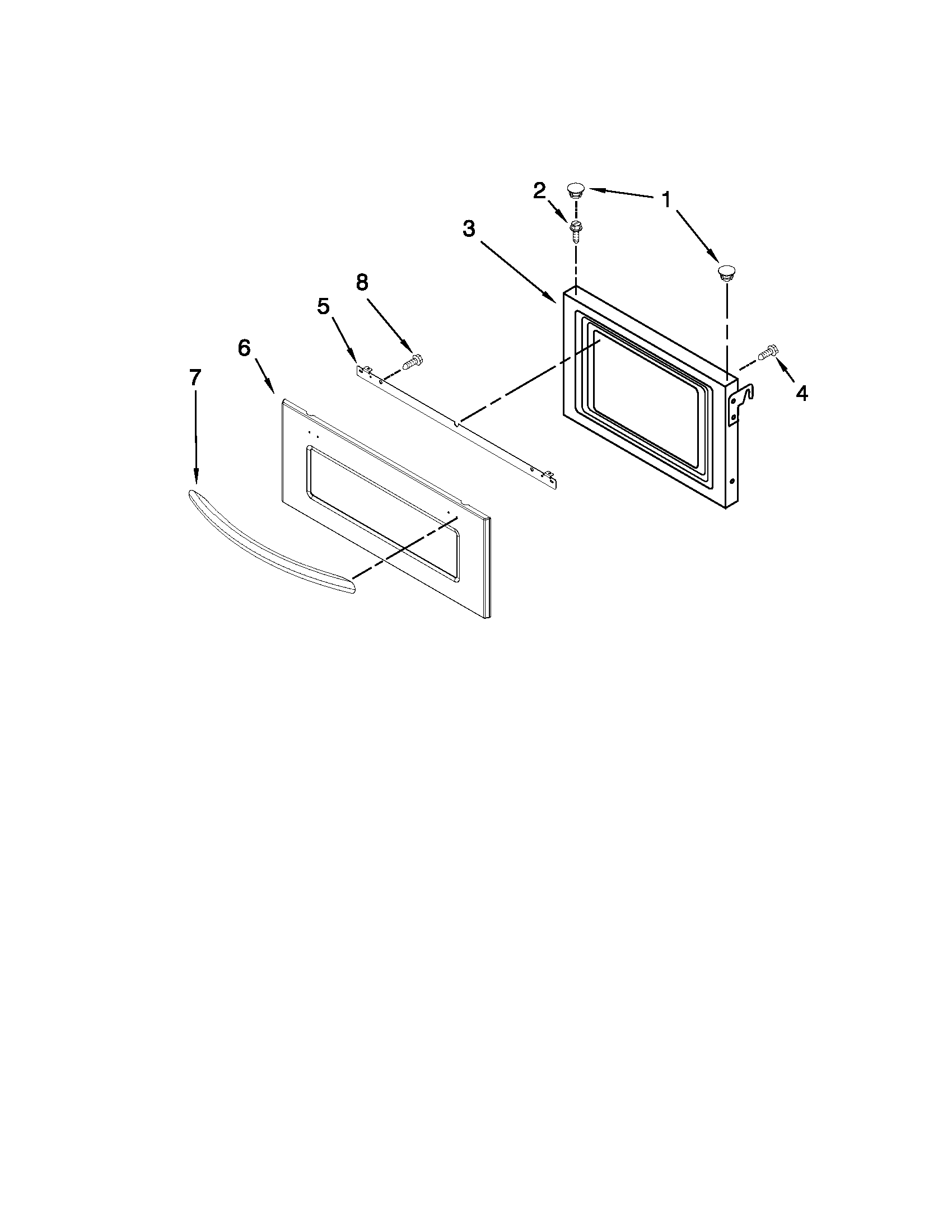 KitchenAid KEMS308SBL05 microwave door parts diagram