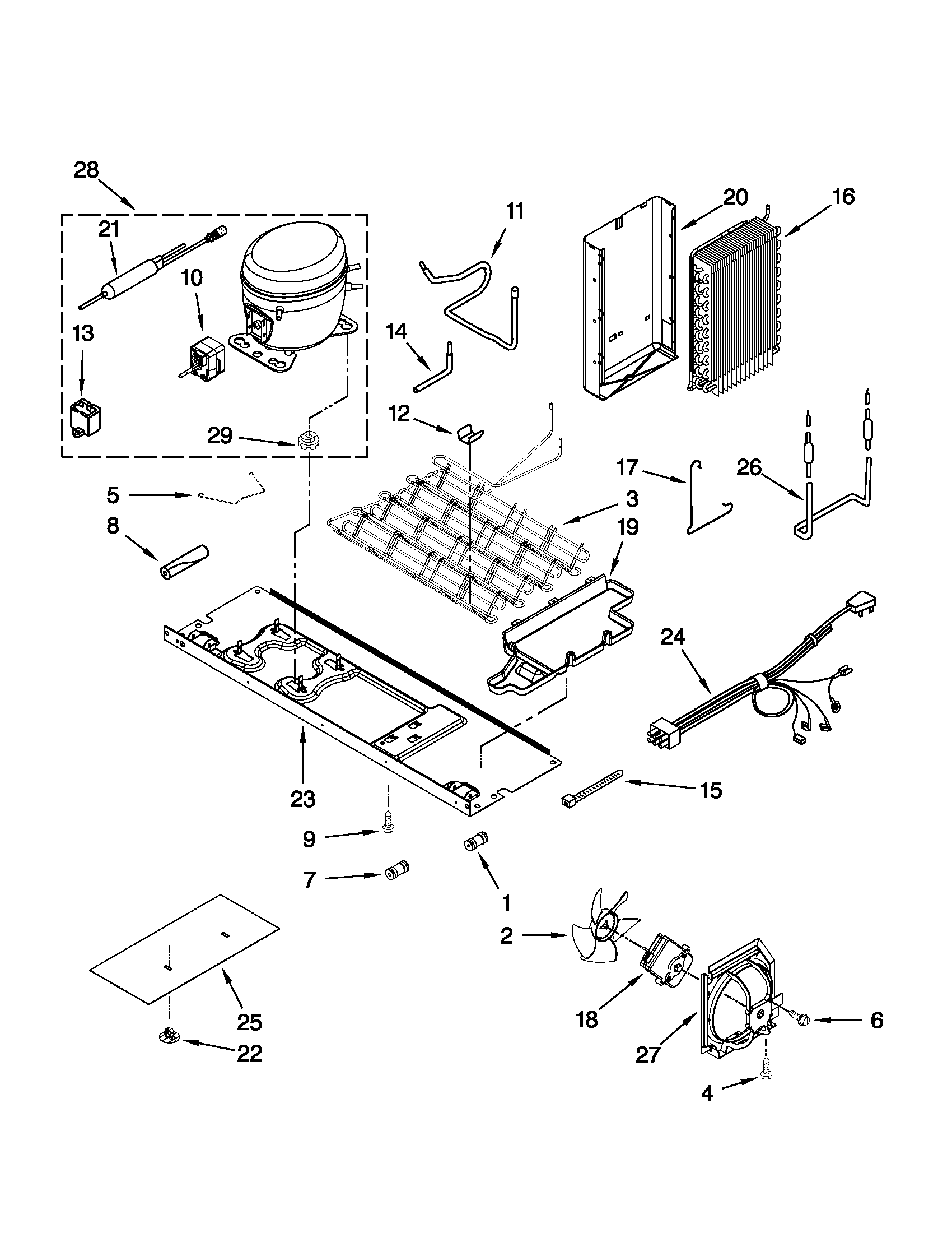 Whirlpool 6WSC20C6YB00 unit parts diagram