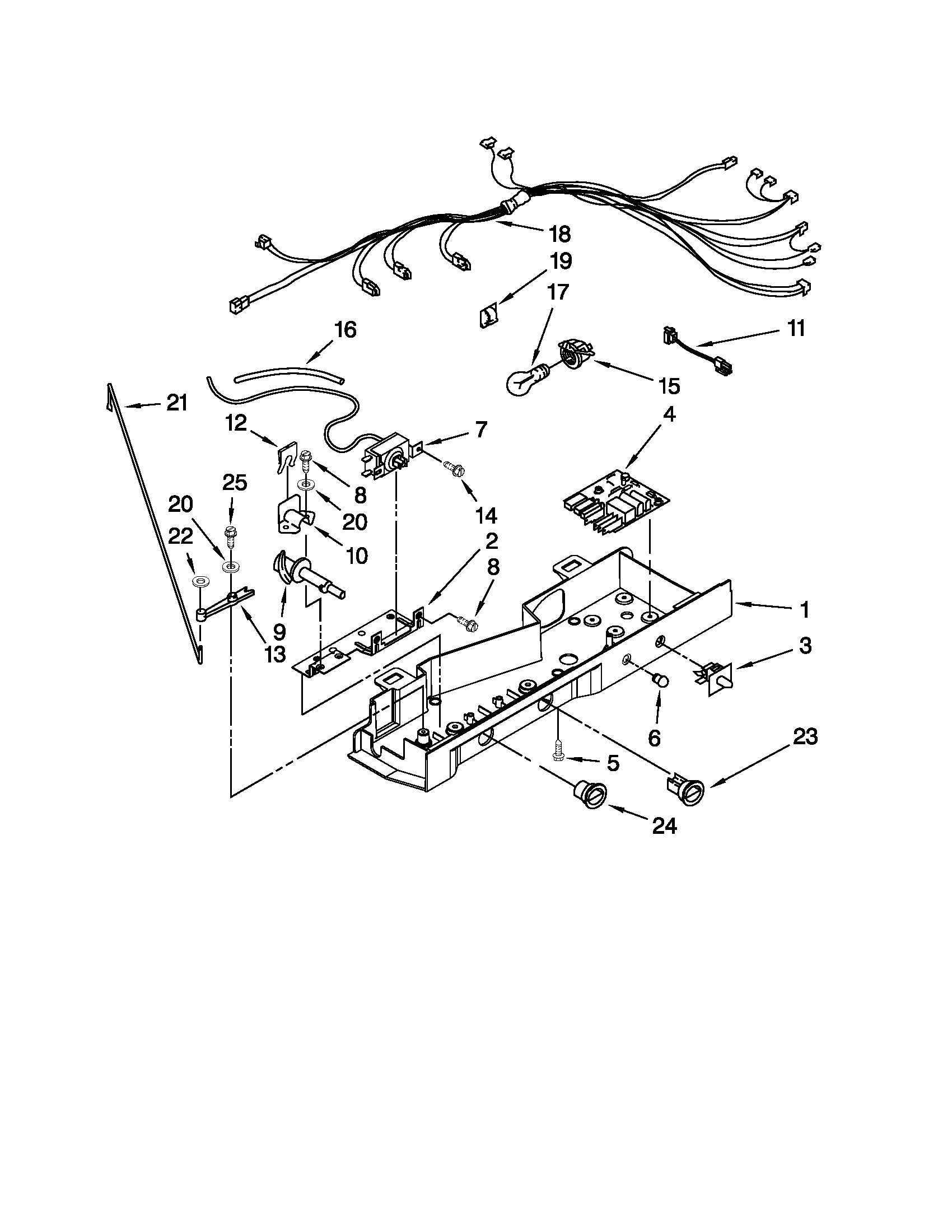 Whirlpool ED5VHEXVQ09 control parts diagram