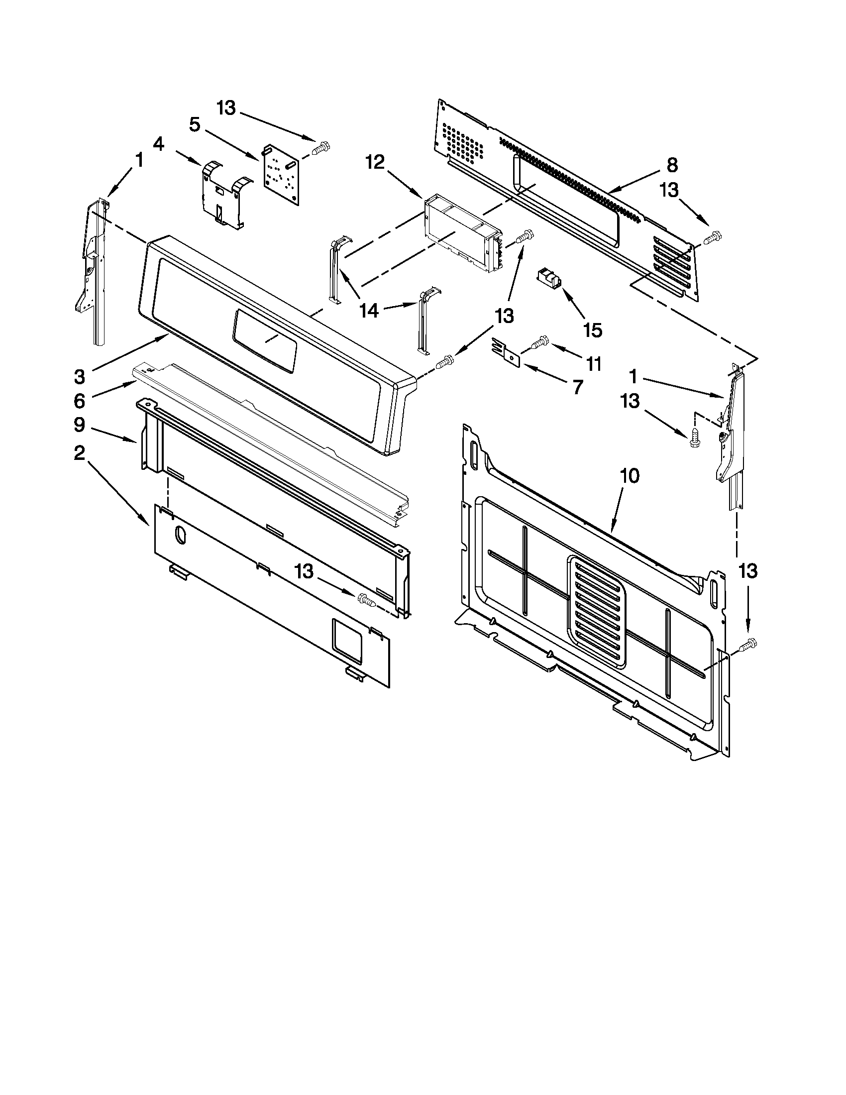 Whirlpool WFG524SLAW0 control panel parts diagram