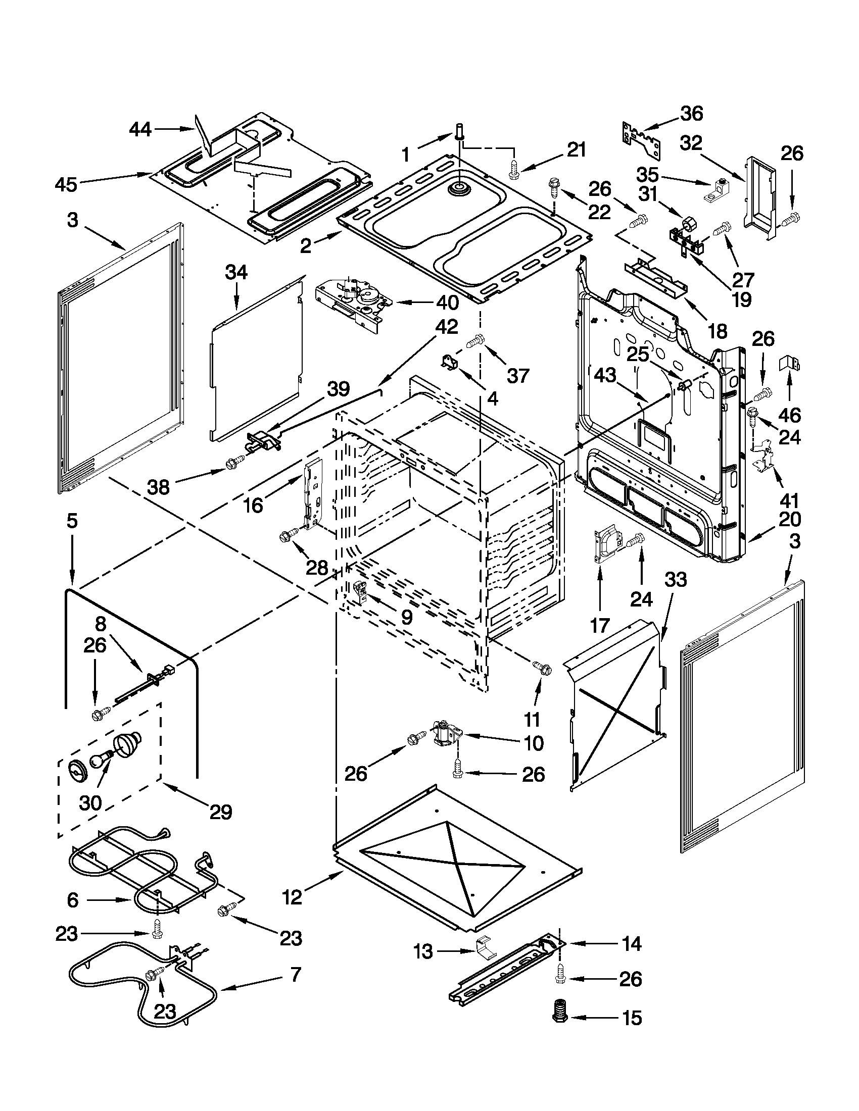 Whirlpool WFC340S0AW0 chassis parts diagram