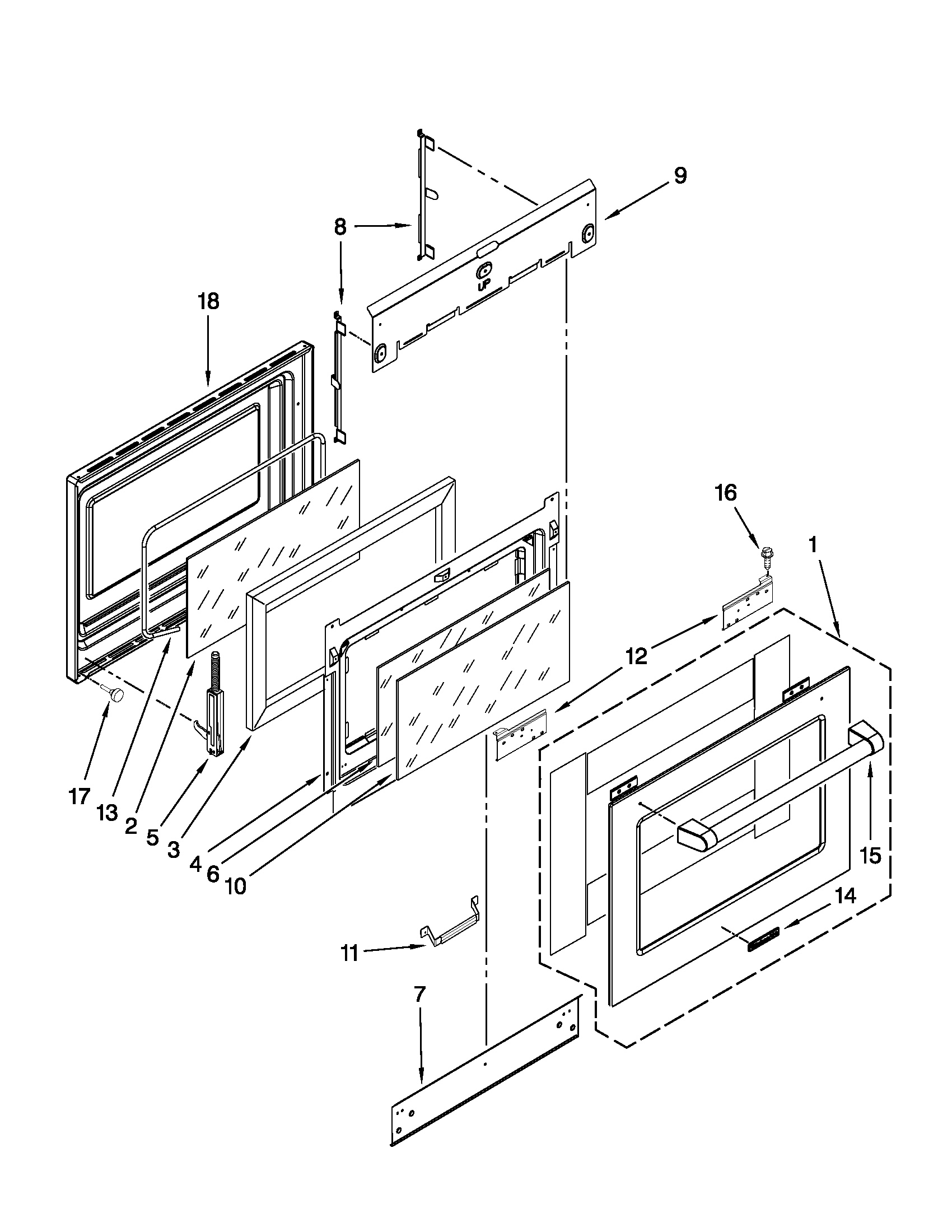KitchenAid KGSS907XSP01 door parts diagram