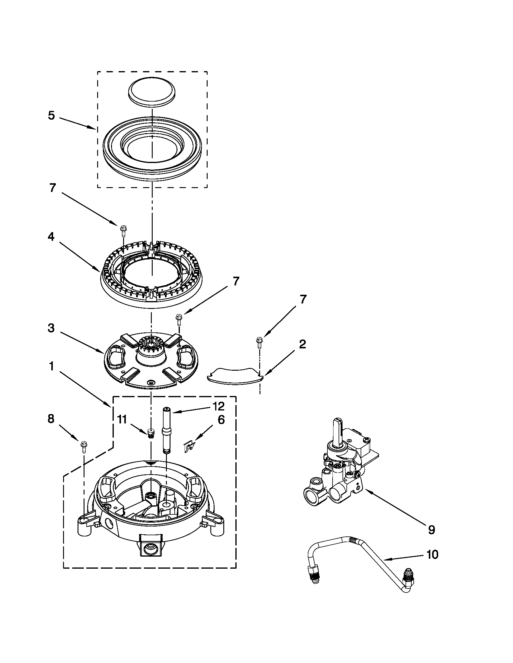 KitchenAid KGSS907XSP01 triple crown burner diagram