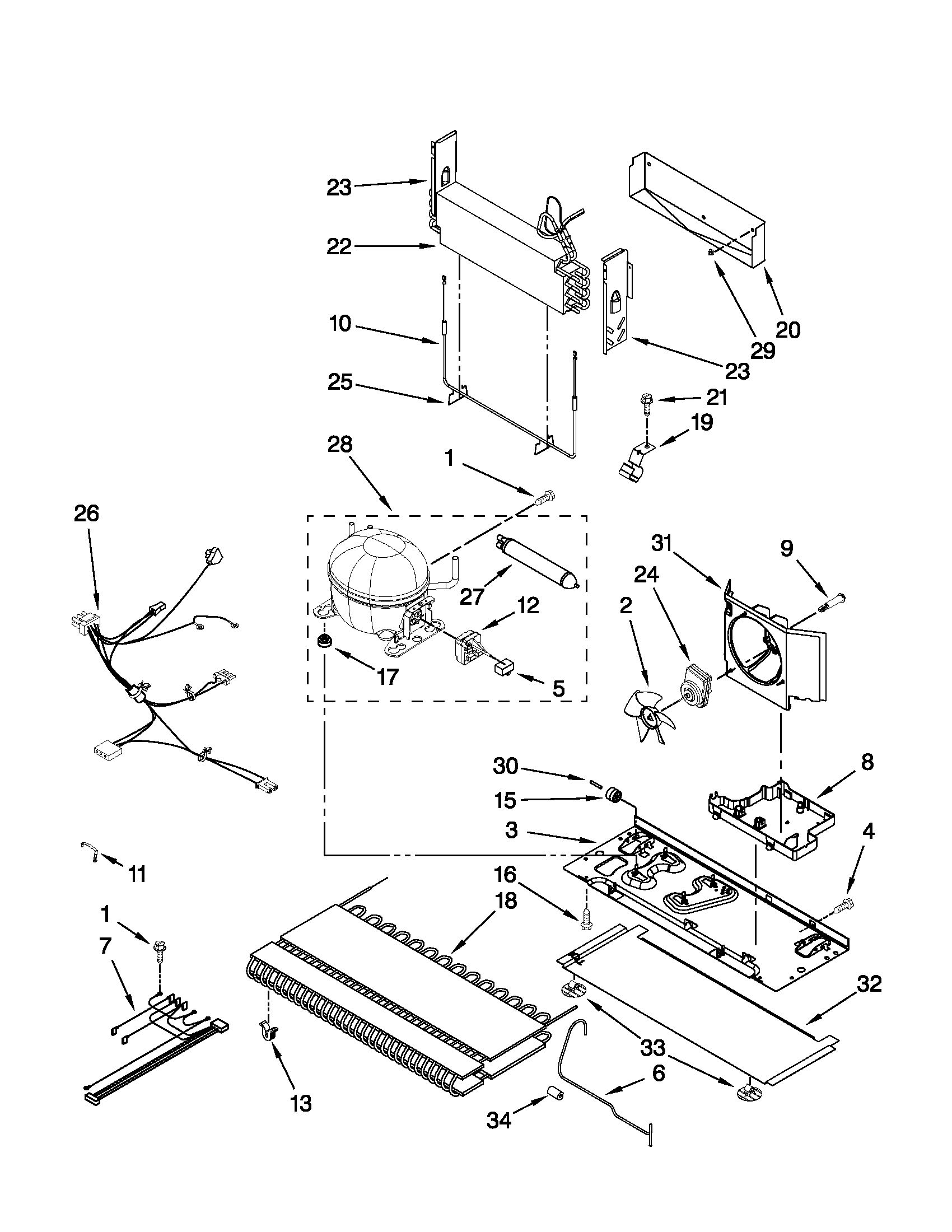 Whirlpool GX2FHDXVY07 unit parts diagram