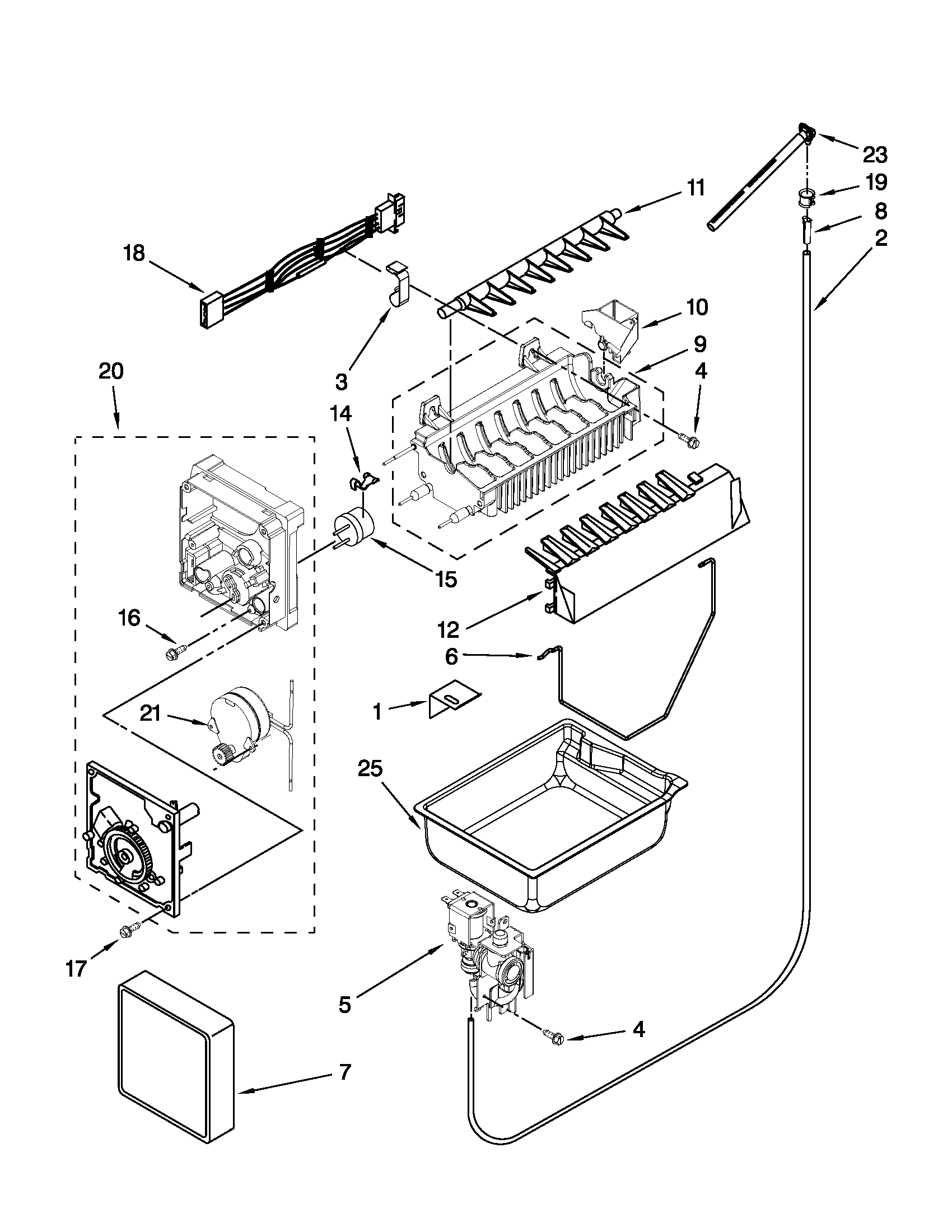Whirlpool GX2FHDXVY07 icemaker parts diagram