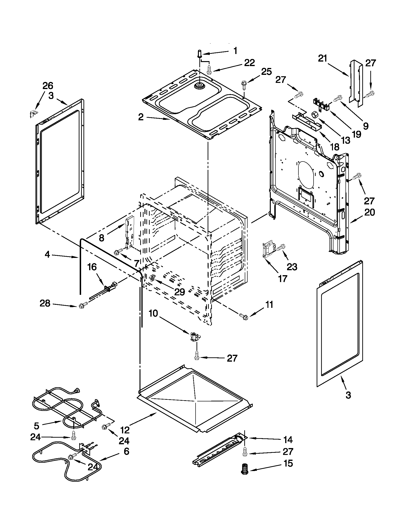 Amana AER3311WAW1 chassis parts diagram