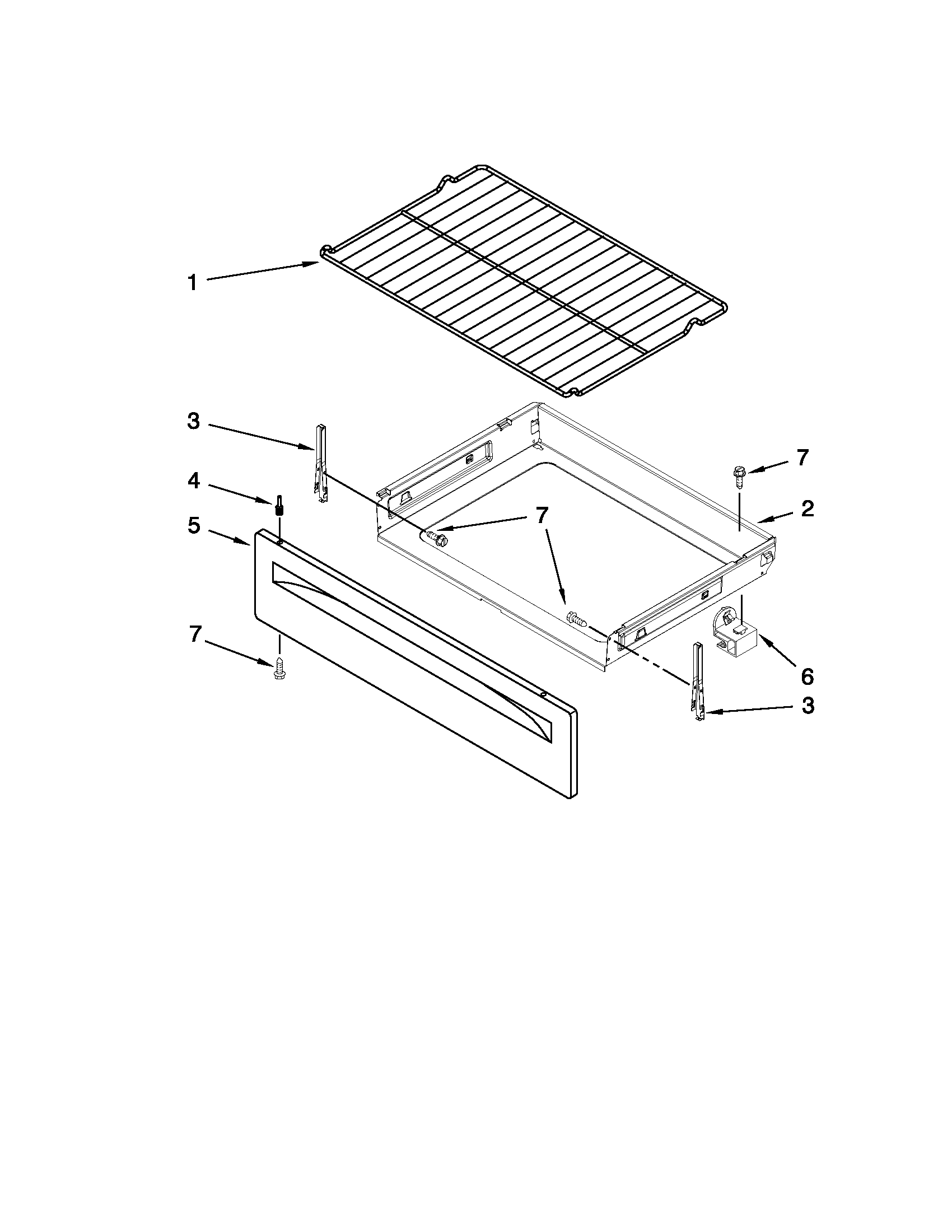 Amana AER3311WAW1 drawer & broiler parts diagram
