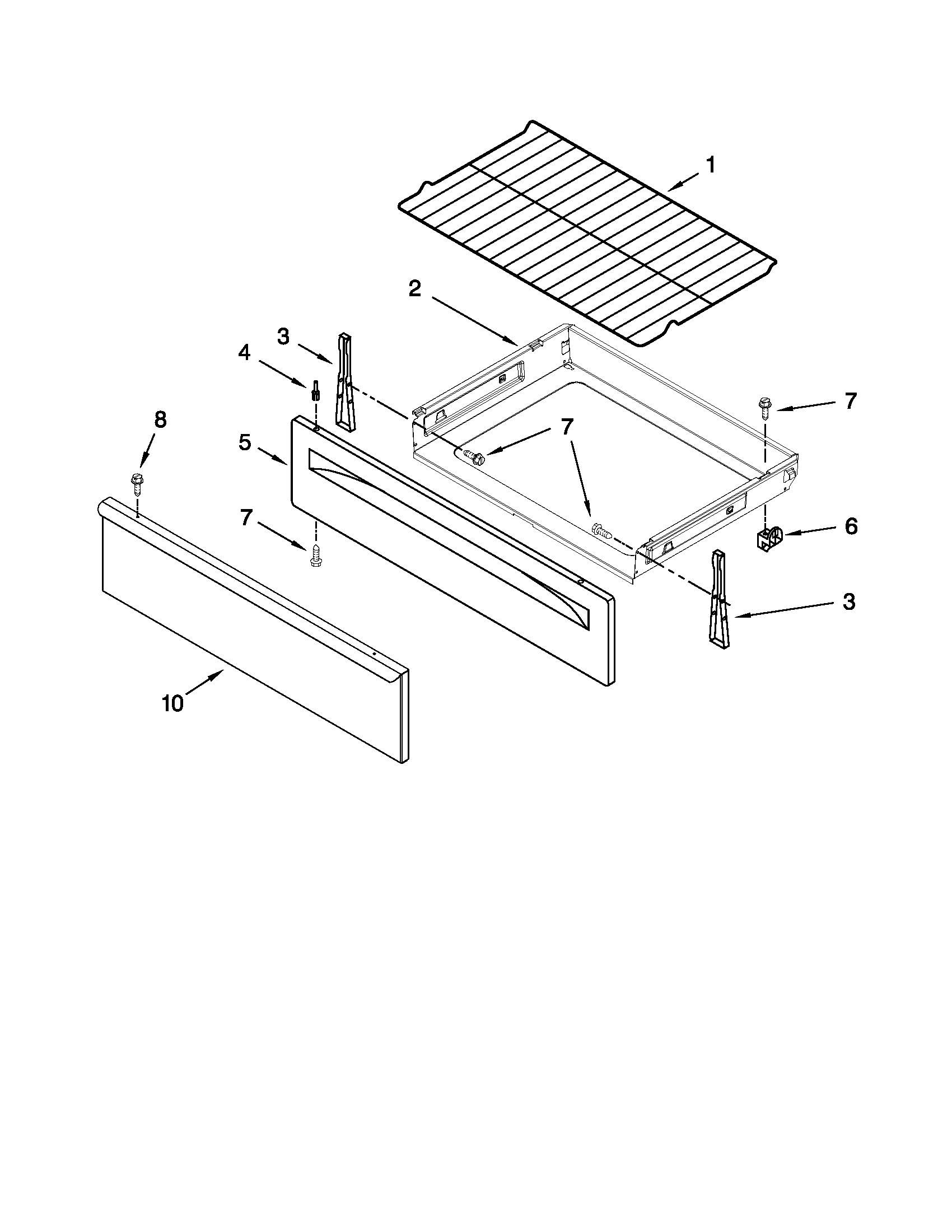 Amana AER5823XCS1 drawer & broiler parts diagram