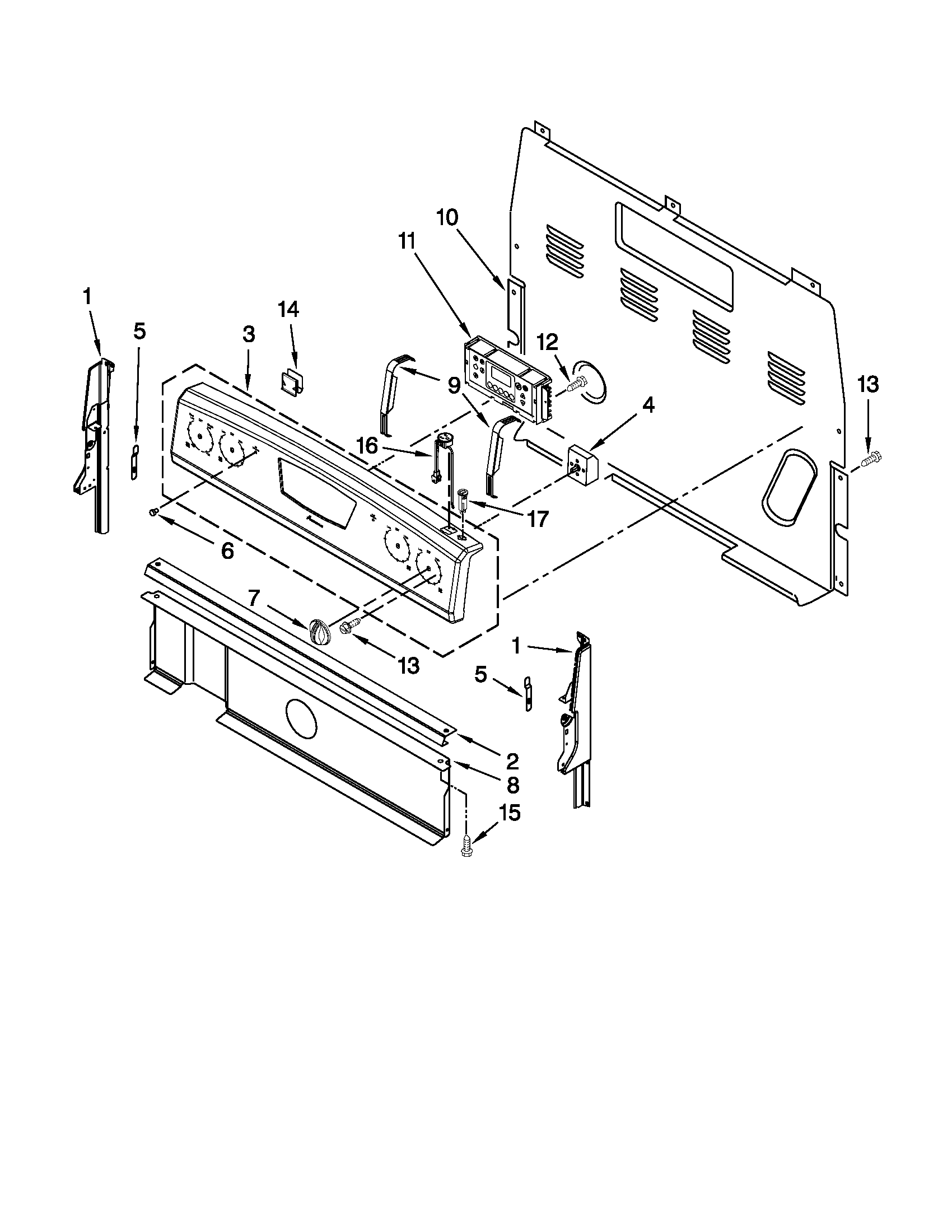 Amana AER5844VCS2 control panel parts diagram