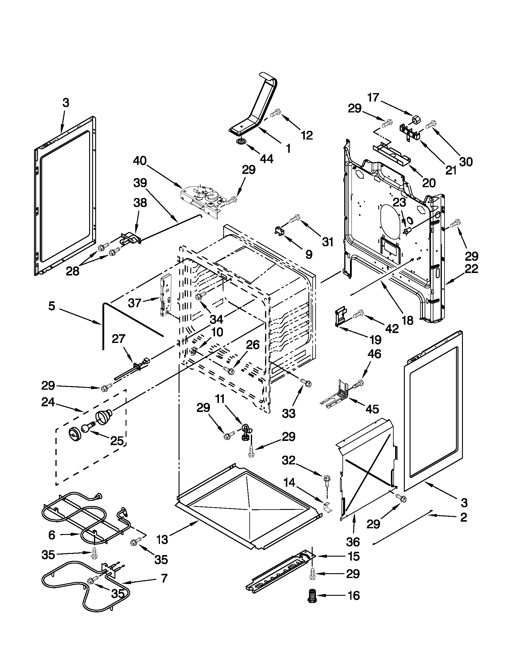 Amana AER5844VCS2 chassis parts diagram