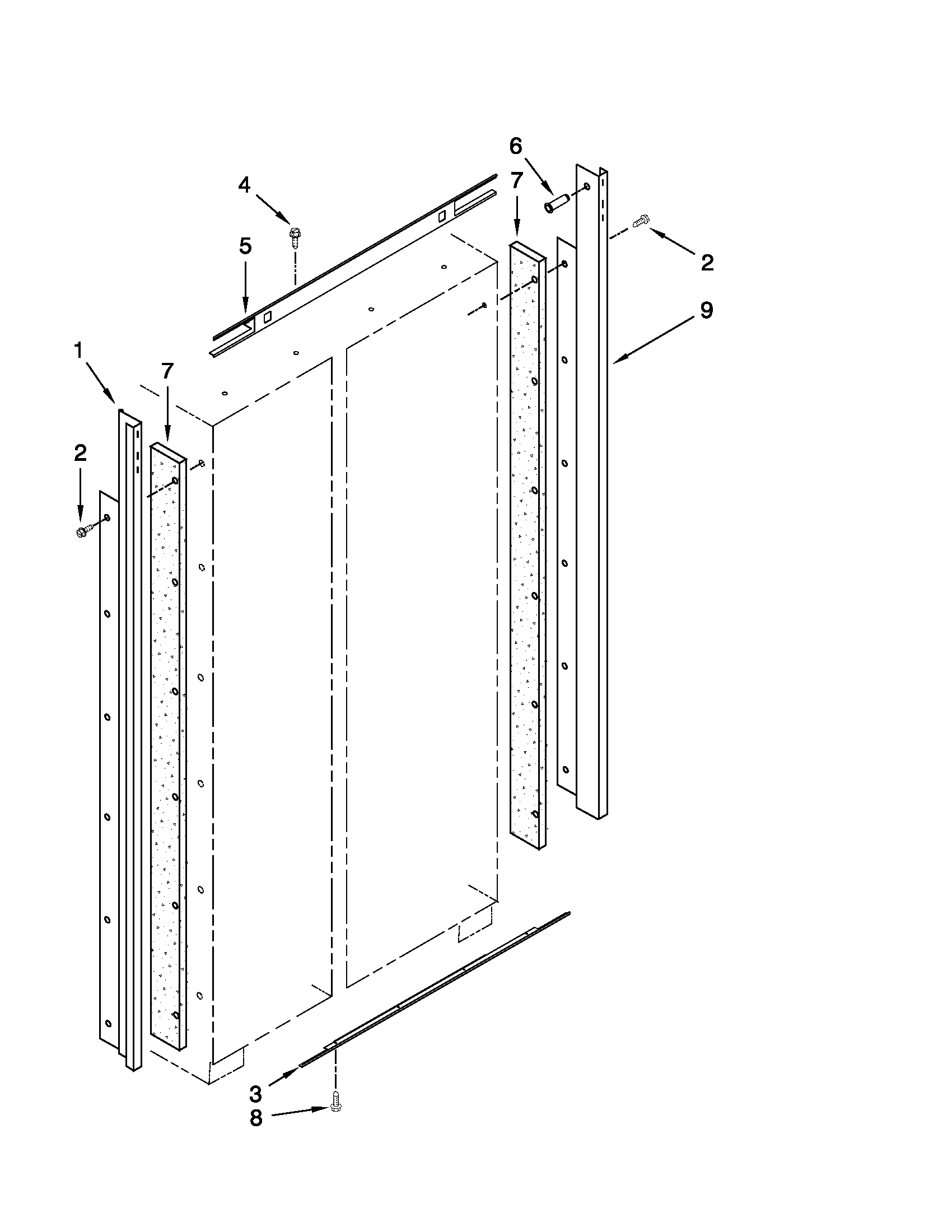 Jenn-Air JS42NXFXDW03 cabinet trim parts diagram