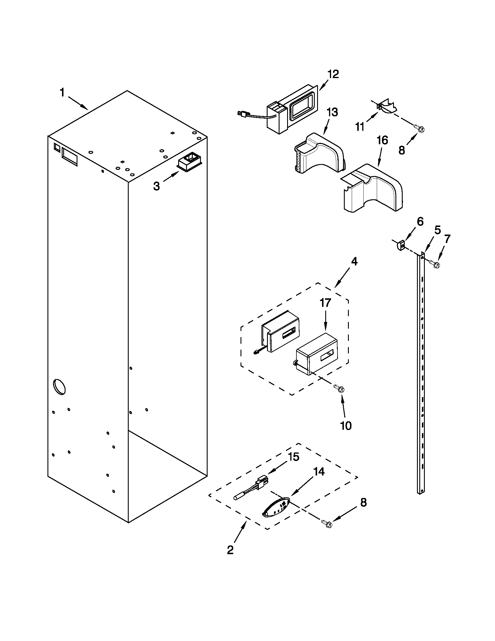 Jenn-Air JS42NXFXDW03 refrigerator liner parts diagram