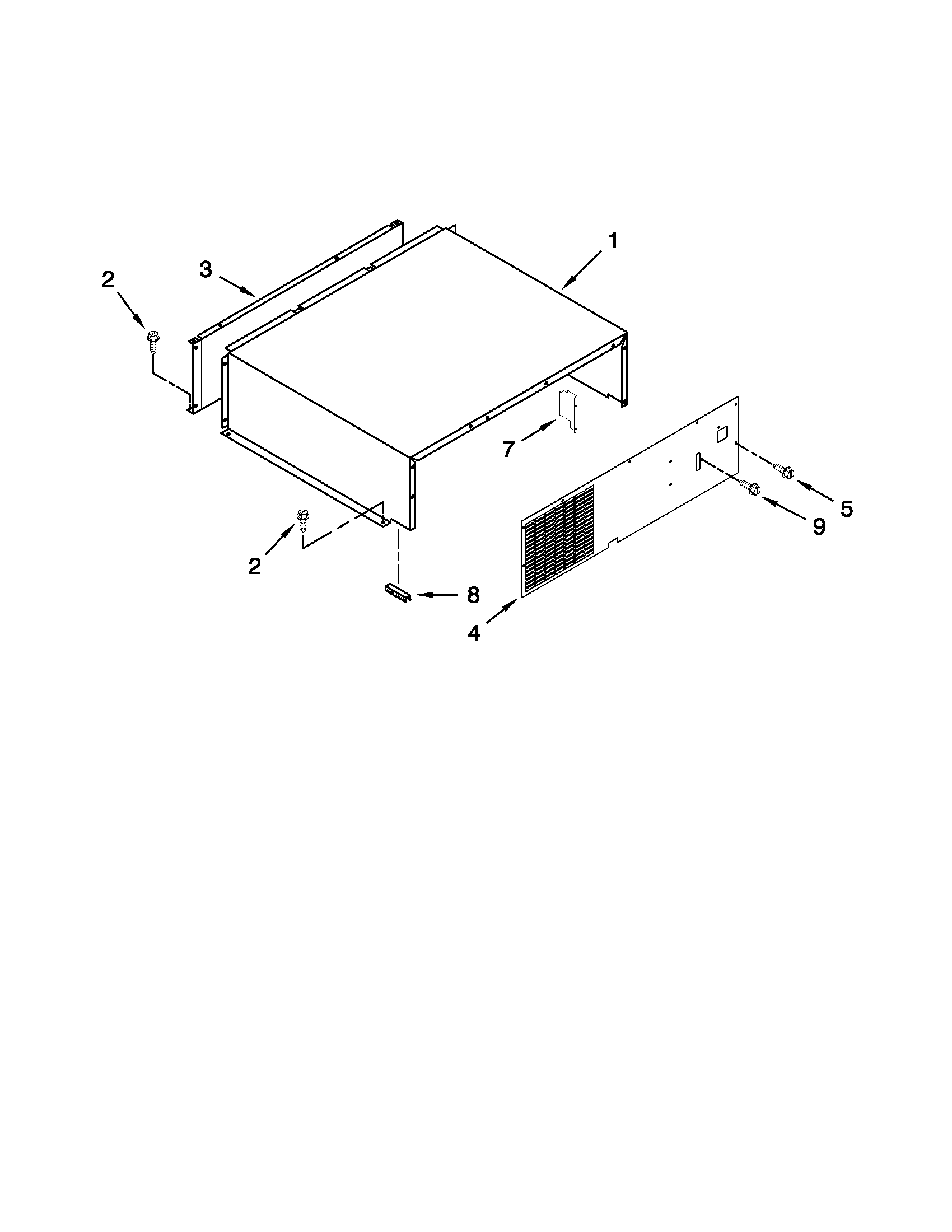 Jenn-Air JS42NXFXDW03 top grille and unit cover parts diagram