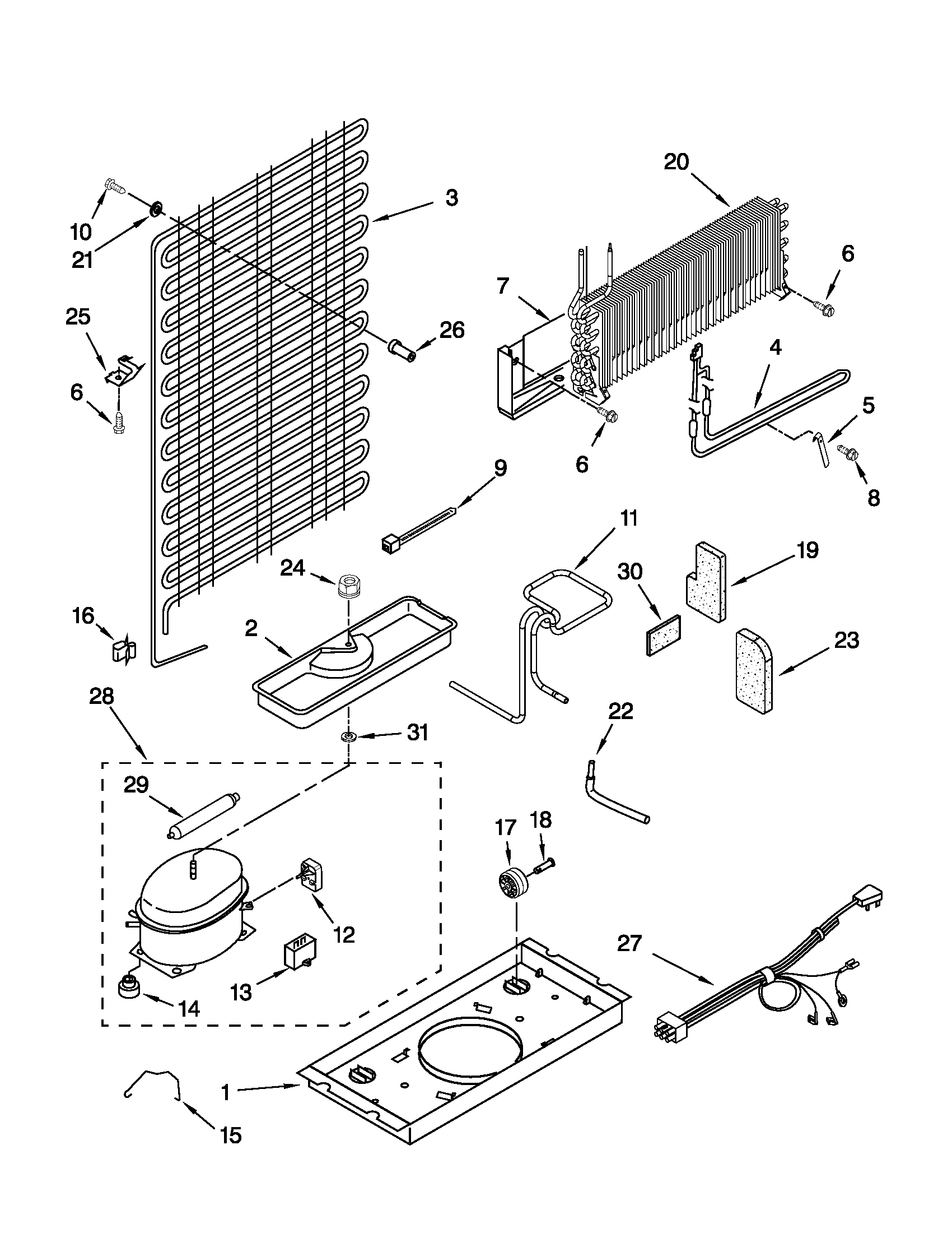 Whirlpool W8TXNWMWB01 unit parts diagram