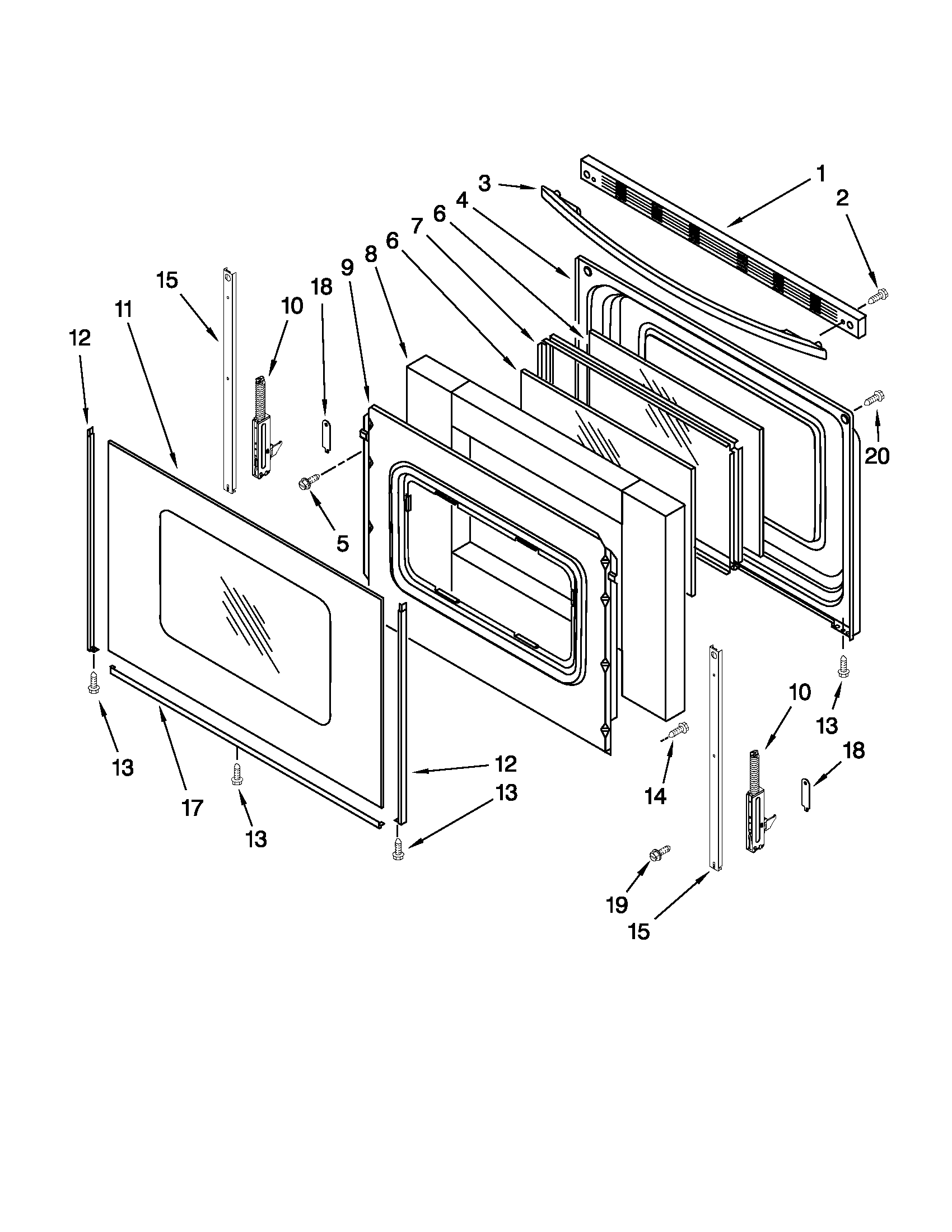 Whirlpool WFG374LVQ3 door parts diagram