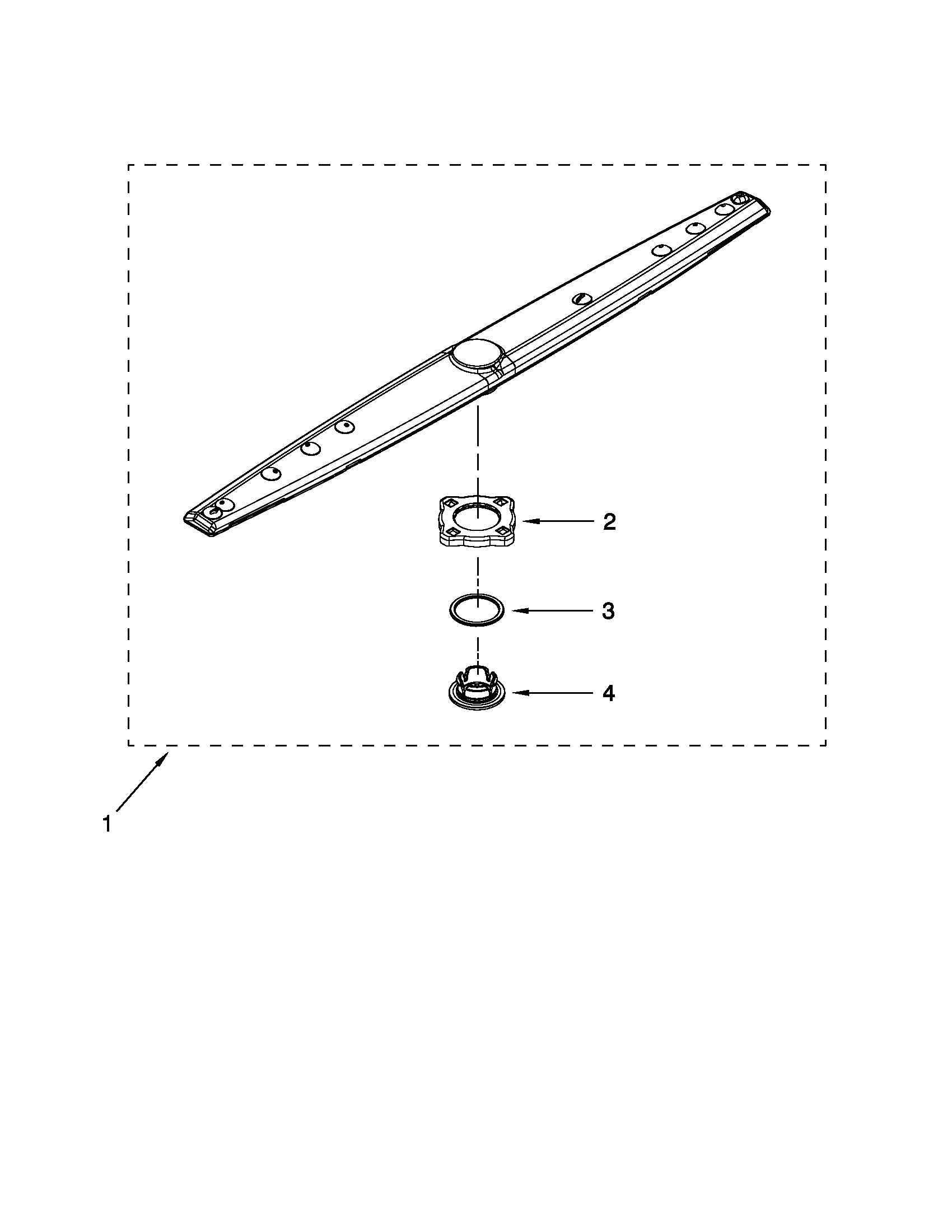 Whirlpool WDT710PAYB1 lower washarm parts diagram