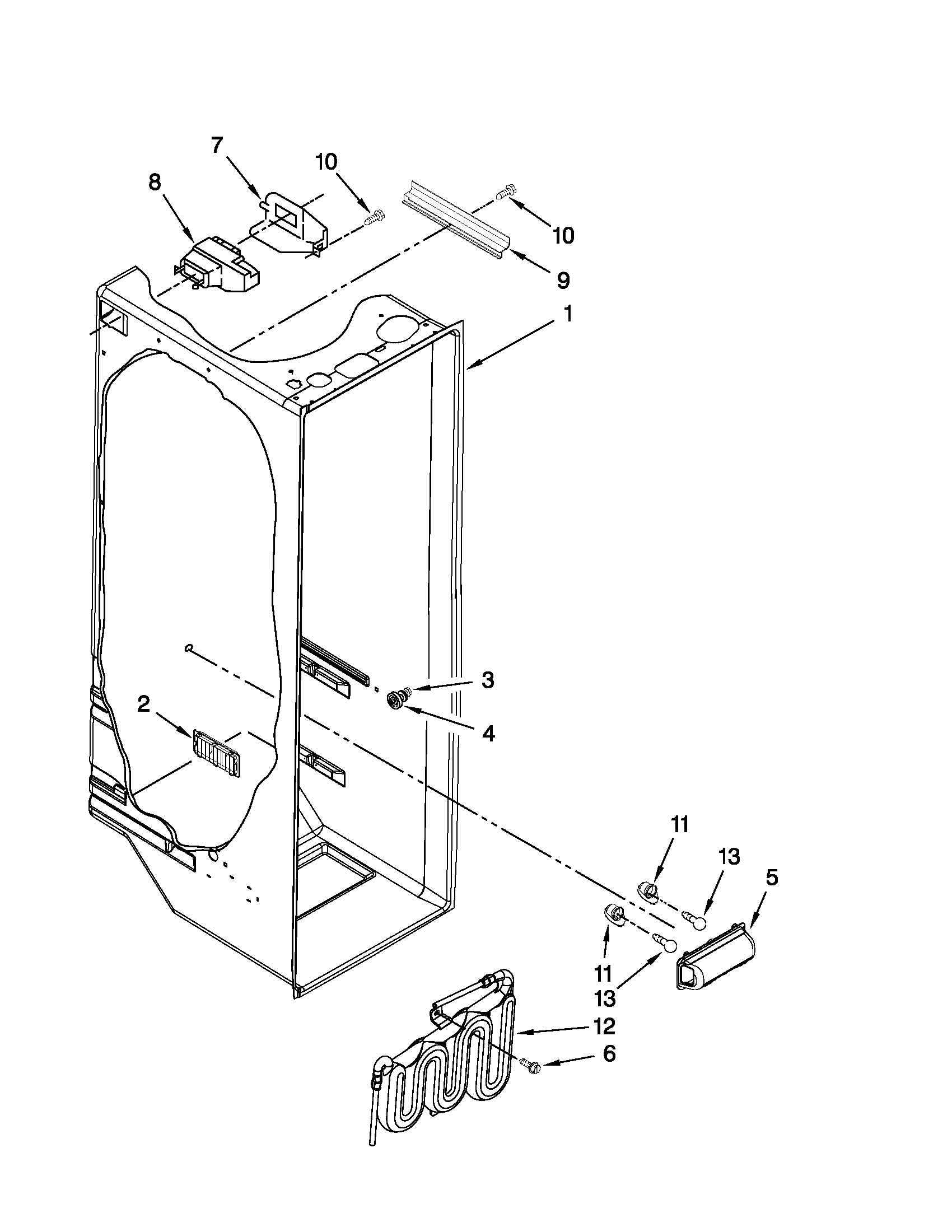 Whirlpool ED5PVEXWS08 refrigerator liner parts diagram