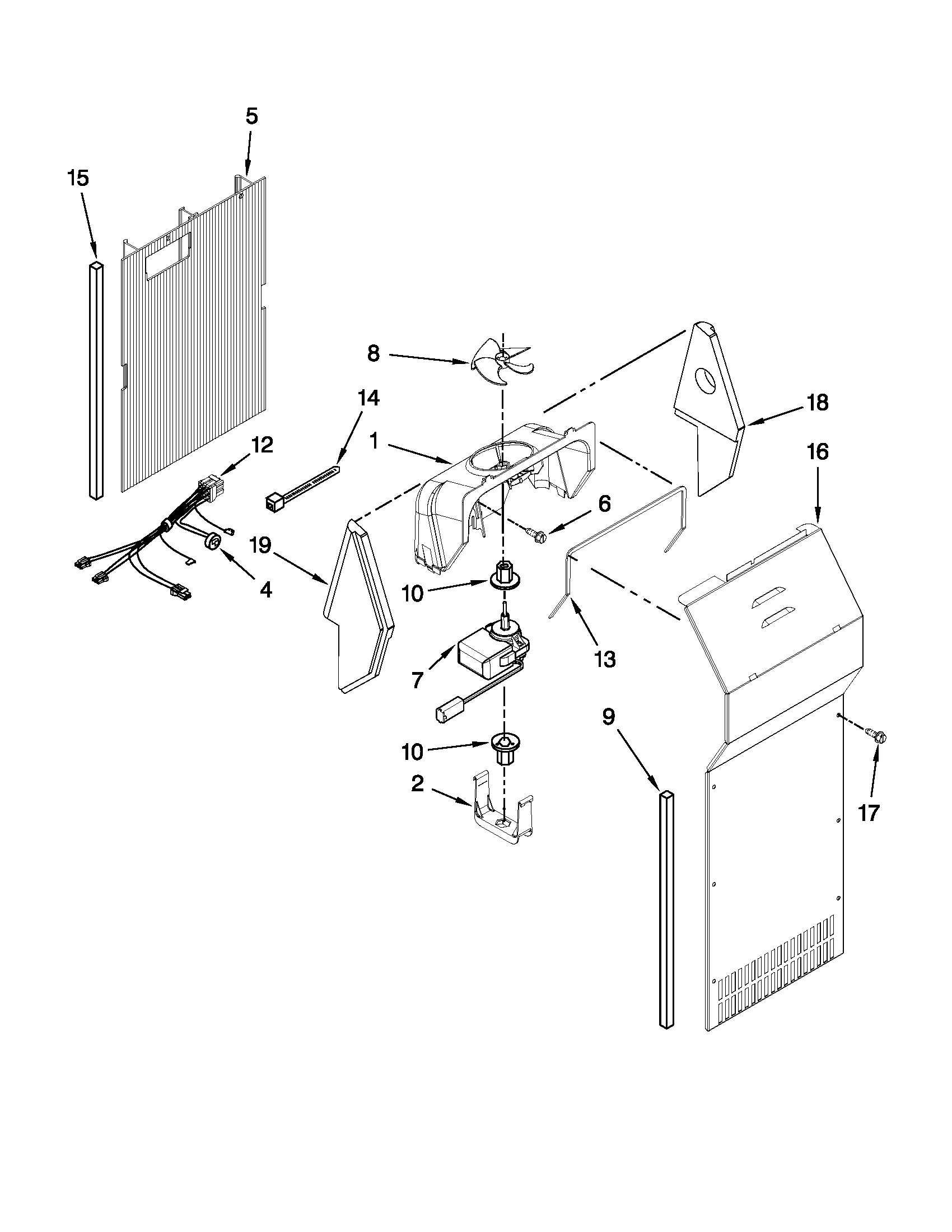 Whirlpool ED5PVEXWS08 air flow parts diagram
