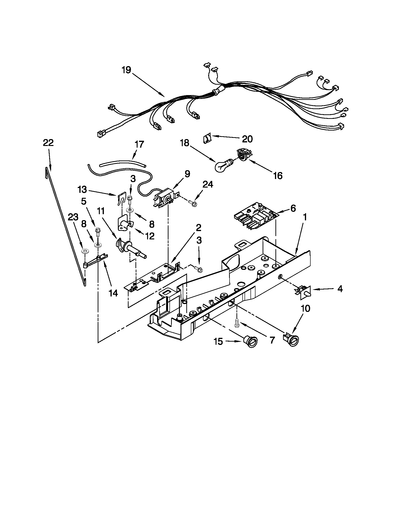 Whirlpool ED5PVEXWS08 control parts diagram