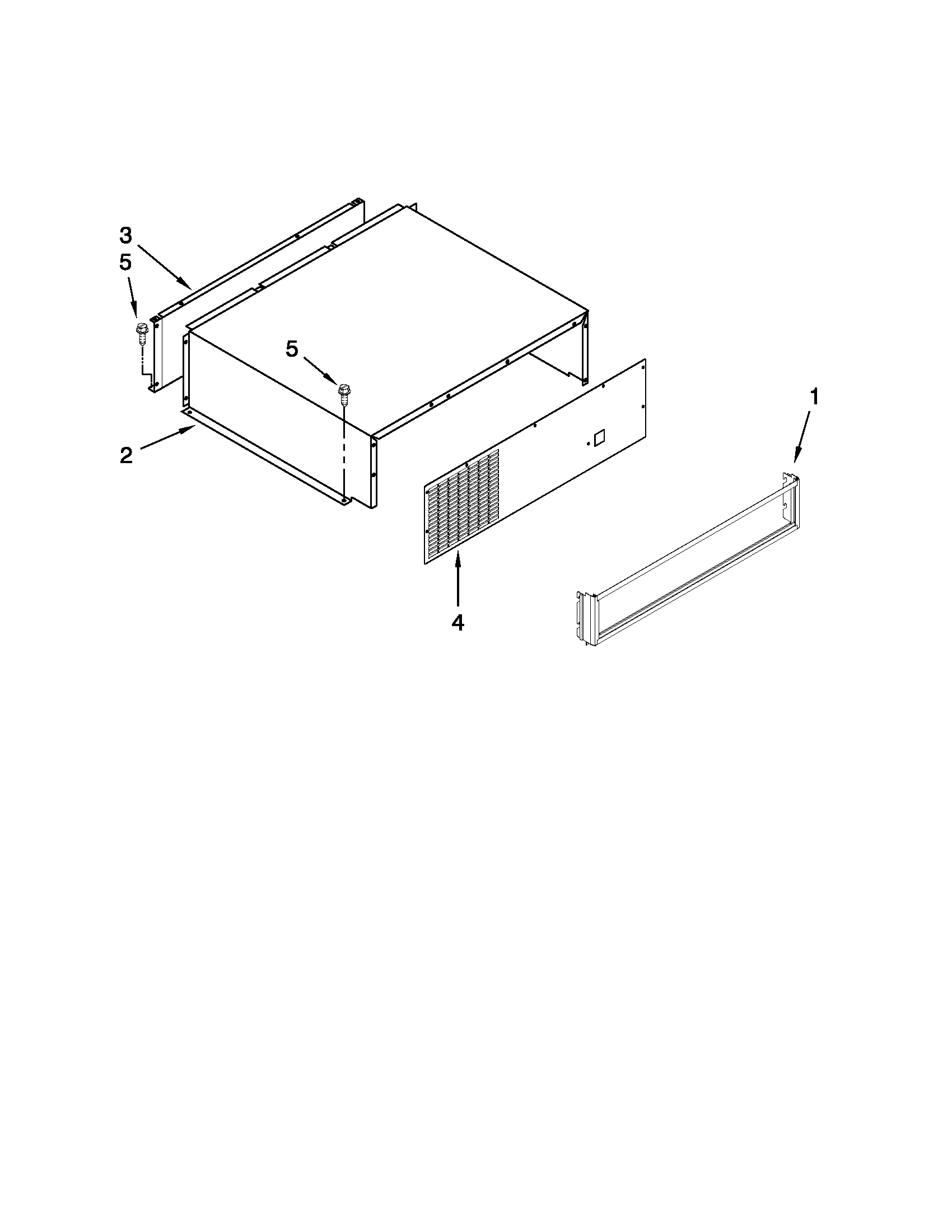 KitchenAid KBLO36FTX05 top grille and unit cover parts diagram