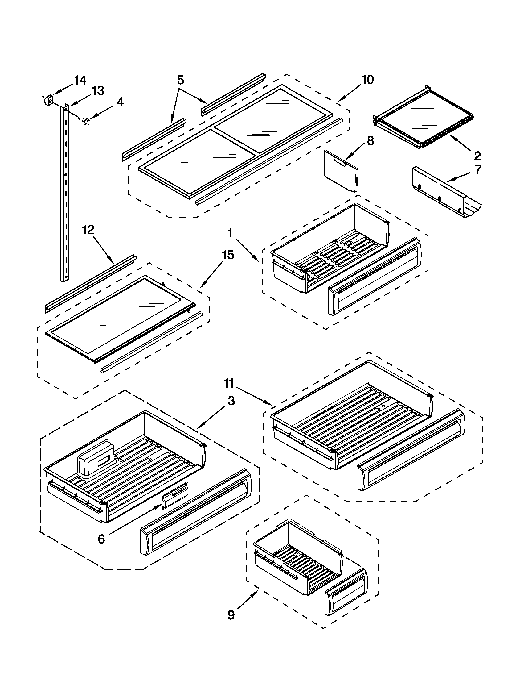 KitchenAid KBLO36FTX05 shelf parts diagram
