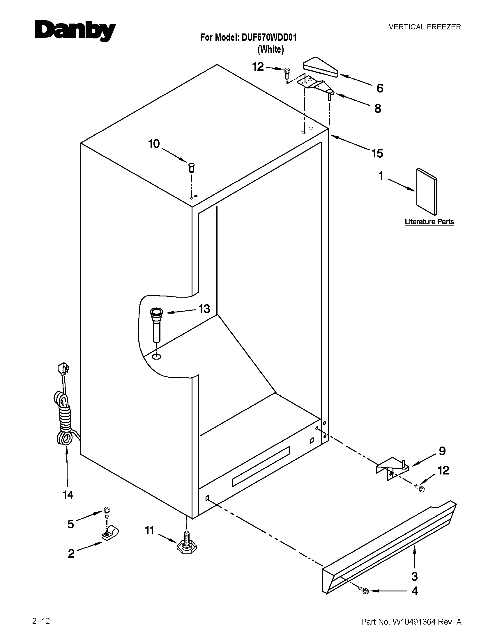 Danby DUF570WDD01 cabinet parts diagram