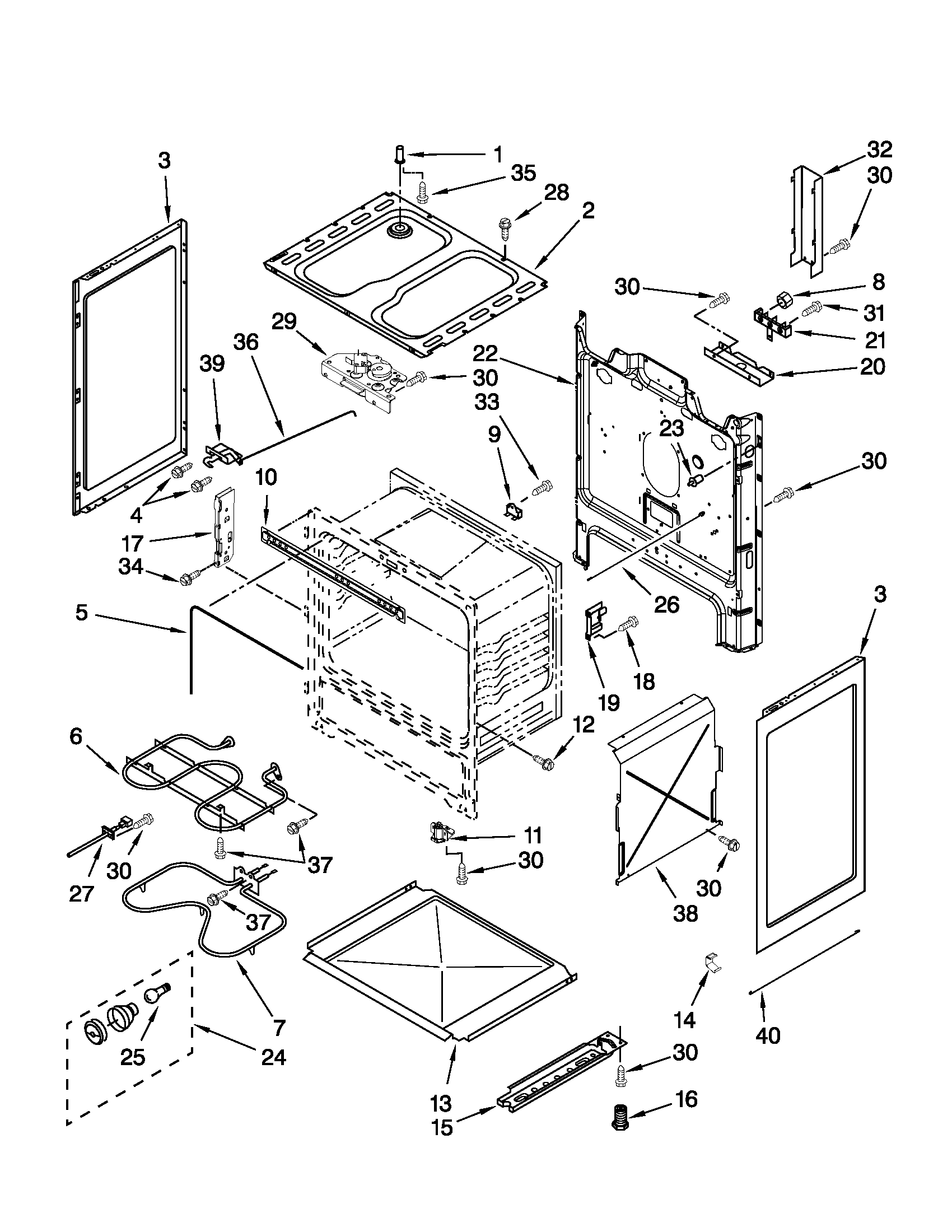 Amana AER5522VCS1 chassis parts diagram